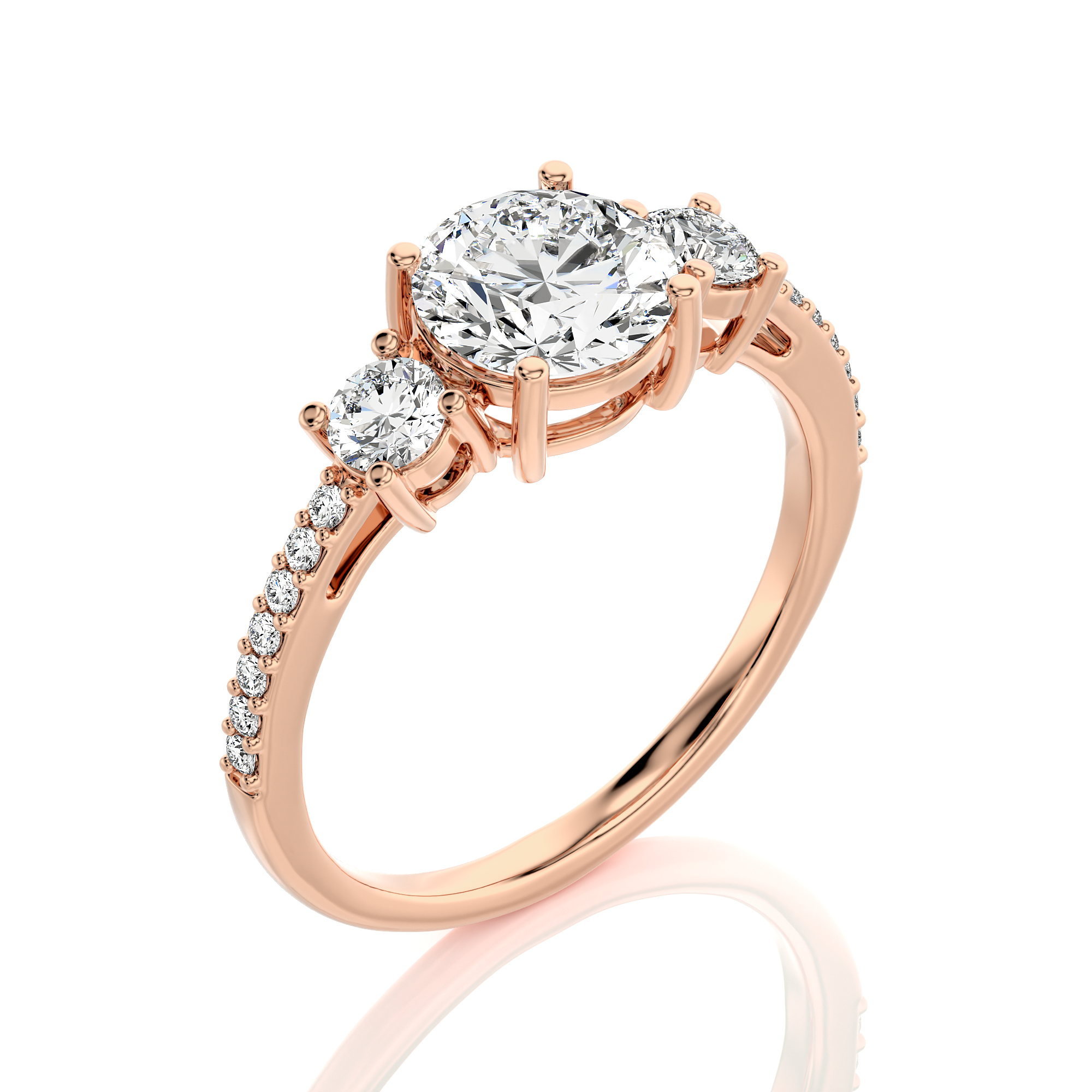 Marvelous Melody Three-Stone Diamond Engagement Ring