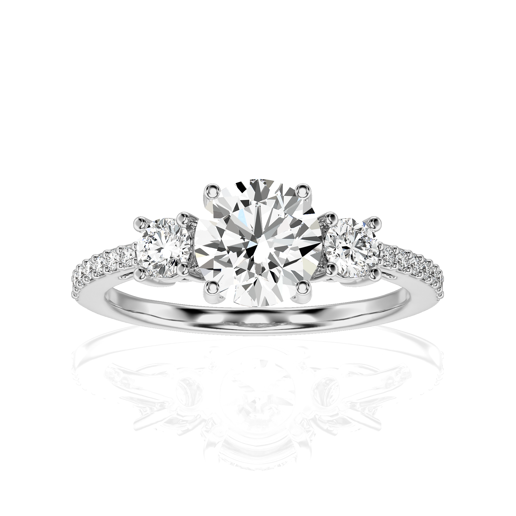 Marvelous Melody Three-Stone Diamond Engagement Ring