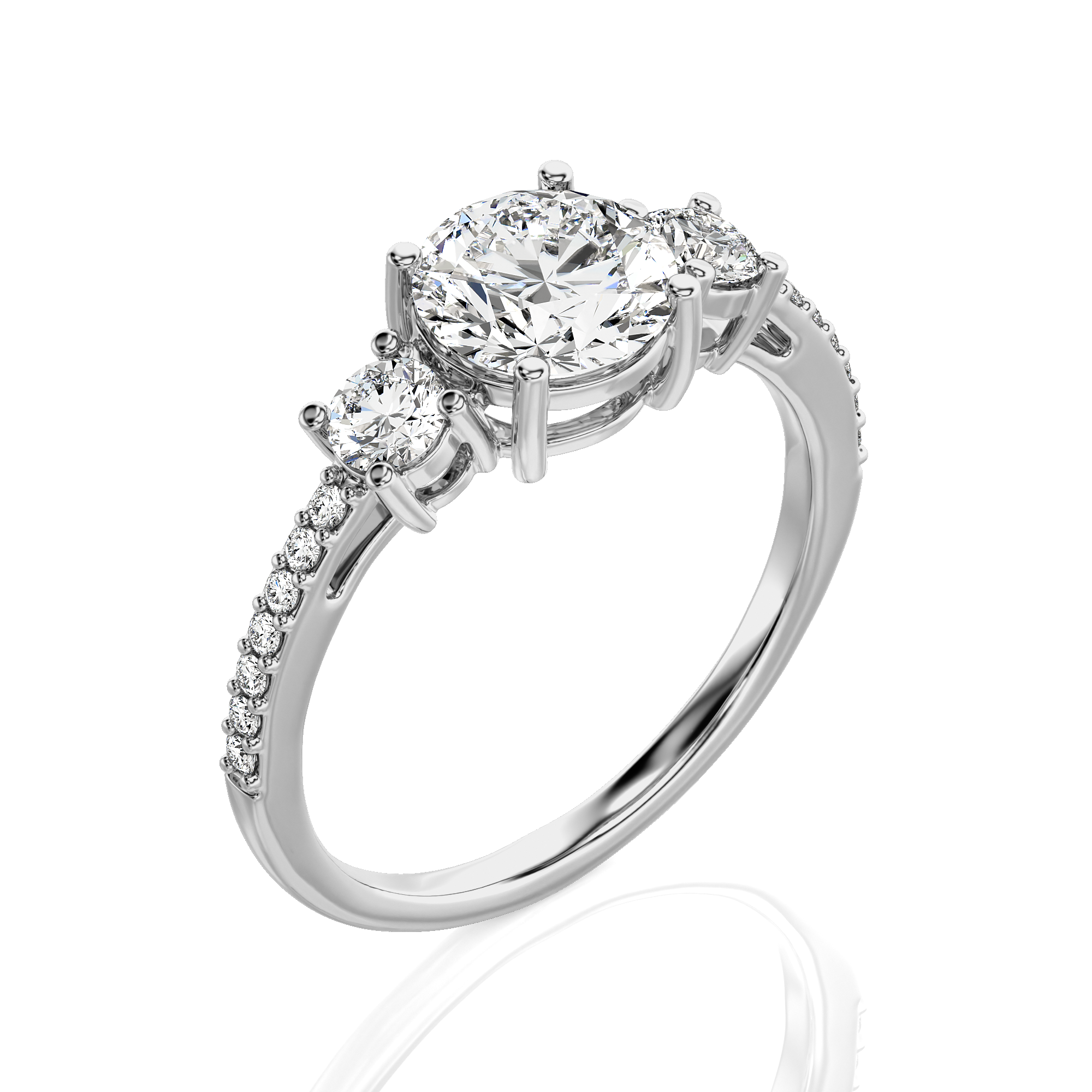 Marvelous Melody Three-Stone Diamond Engagement Ring