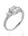 Marvelous Melody Three-Stone Diamond Engagement Ring