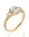 Marvelous Melody Three-Stone Diamond Engagement Ring