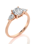 Captivating Symphony Three-Stone Diamond Engagement Ring
