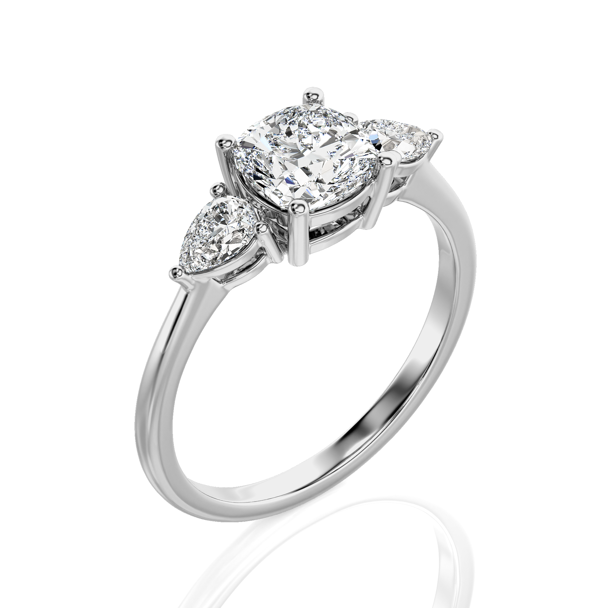 Captivating Symphony Three-Stone Diamond Engagement Ring