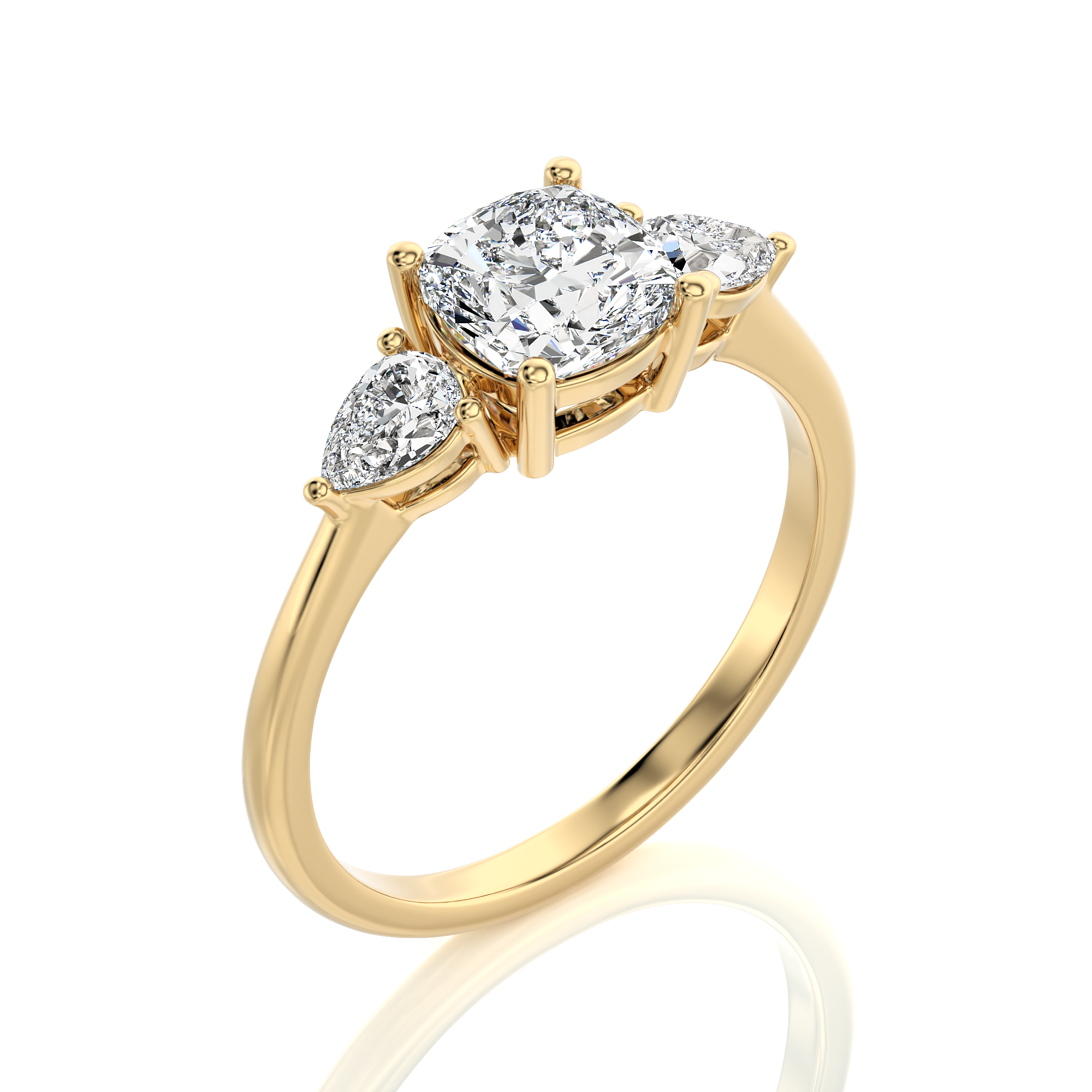 Captivating Symphony Three-Stone Diamond Engagement Ring