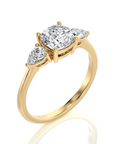 Captivating Symphony Three-Stone Diamond Engagement Ring