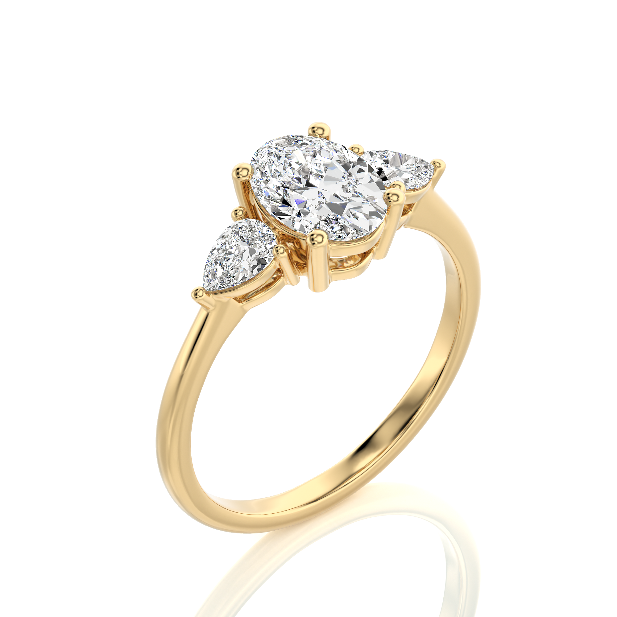 Captivating Symphony Three-Stone Diamond Engagement Ring