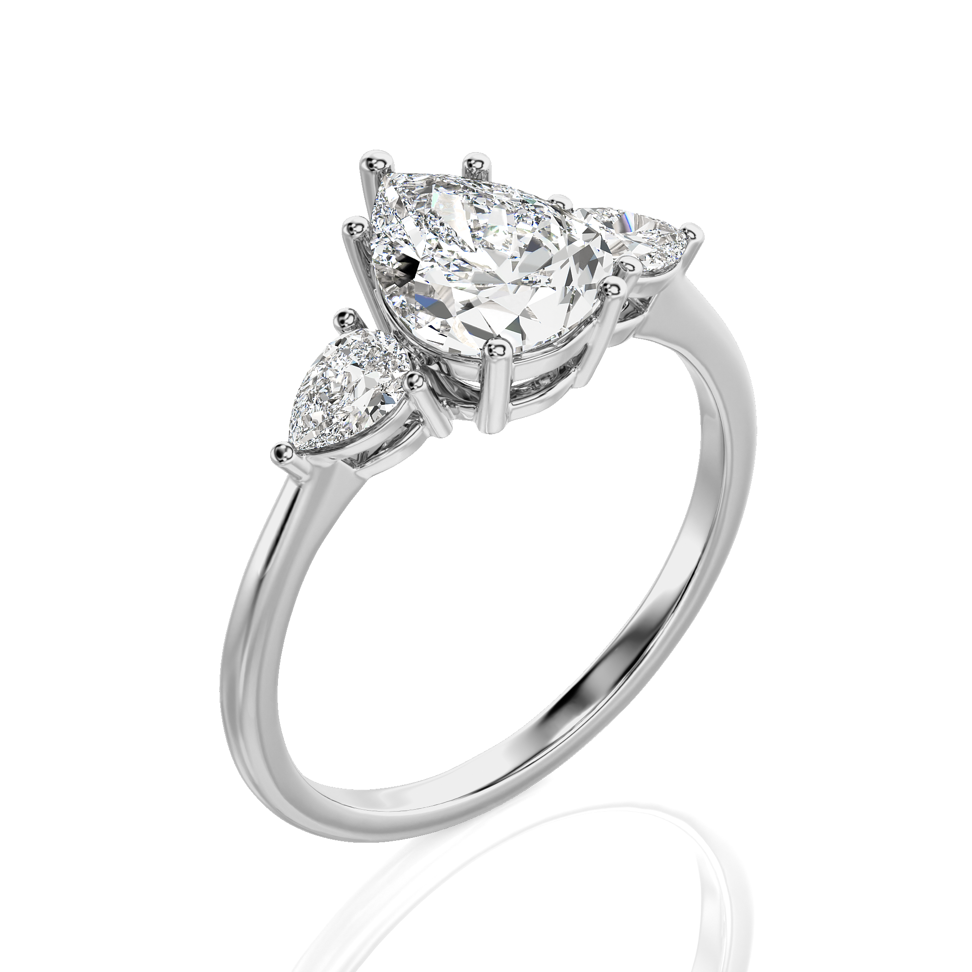 Captivating Symphony Three-Stone Diamond Engagement Ring