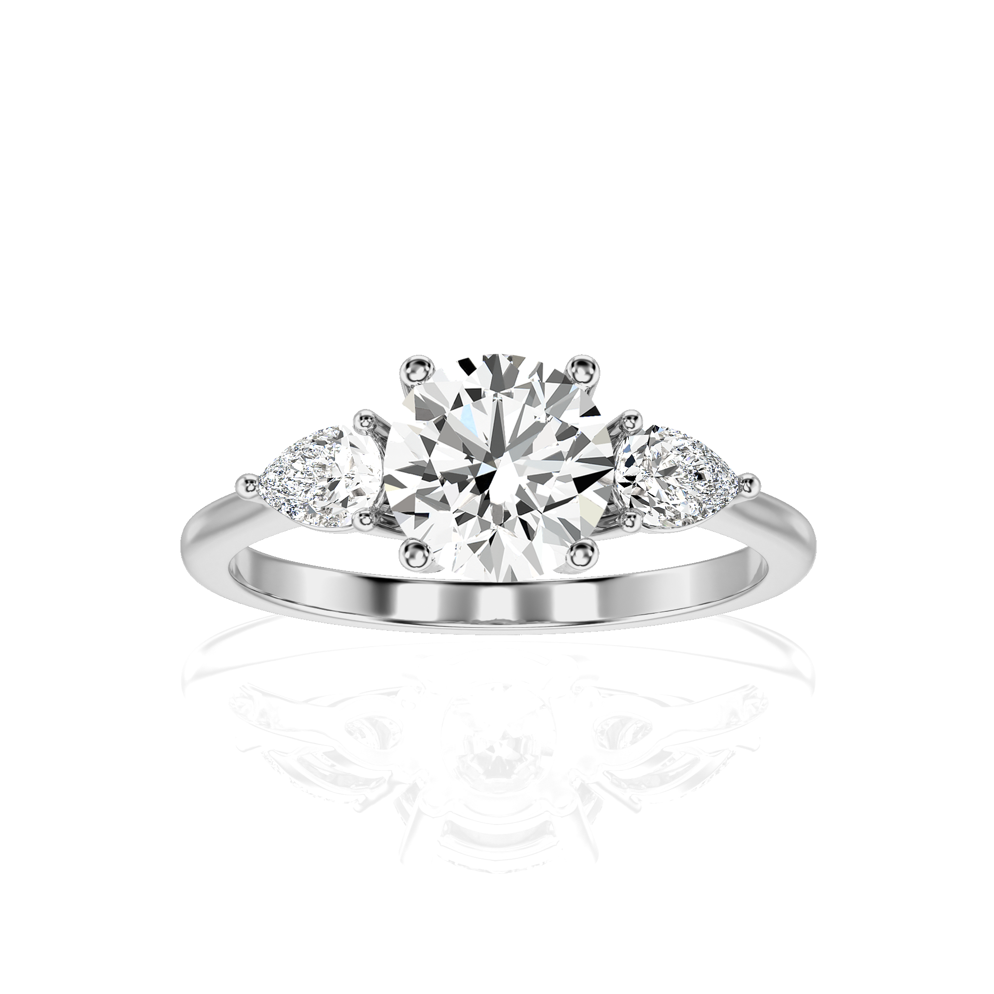 Captivating Symphony Three-Stone Diamond Engagement Ring