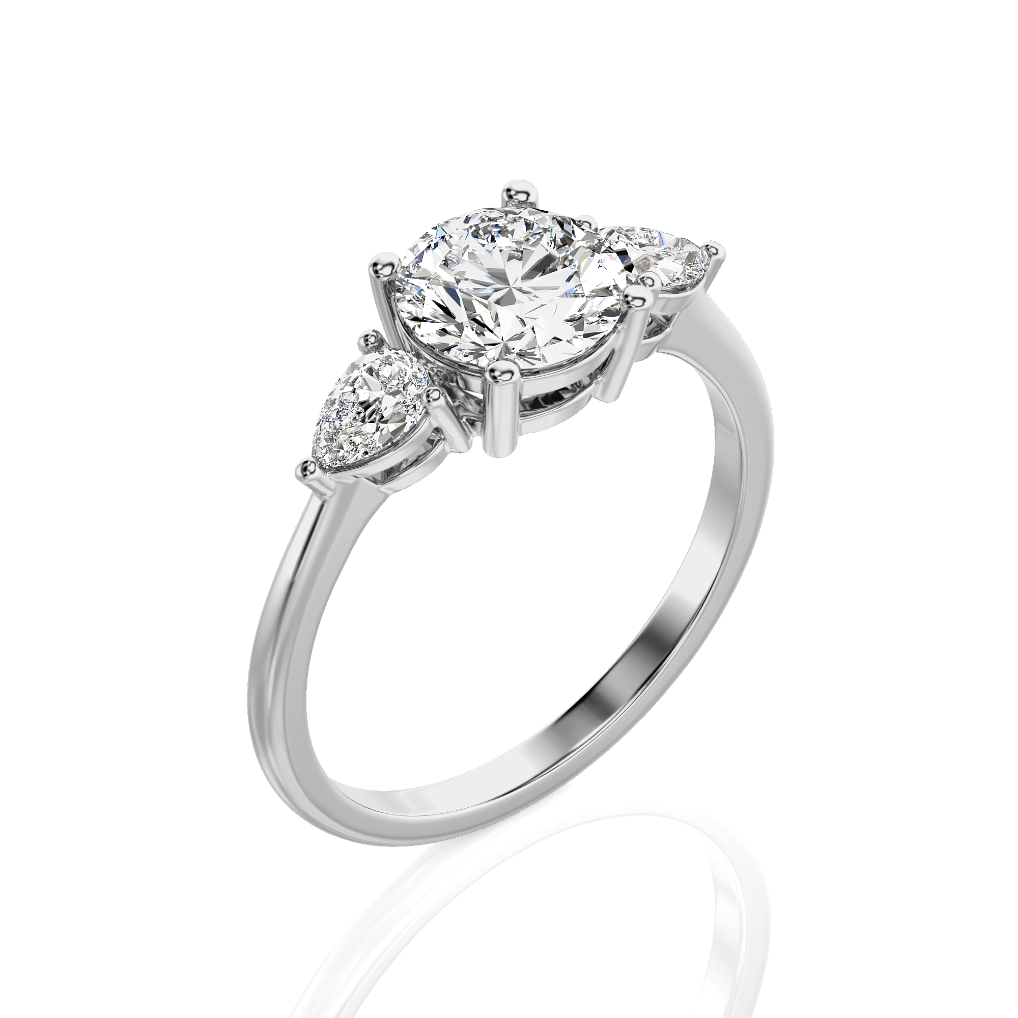 Captivating Symphony Three-Stone Diamond Engagement Ring