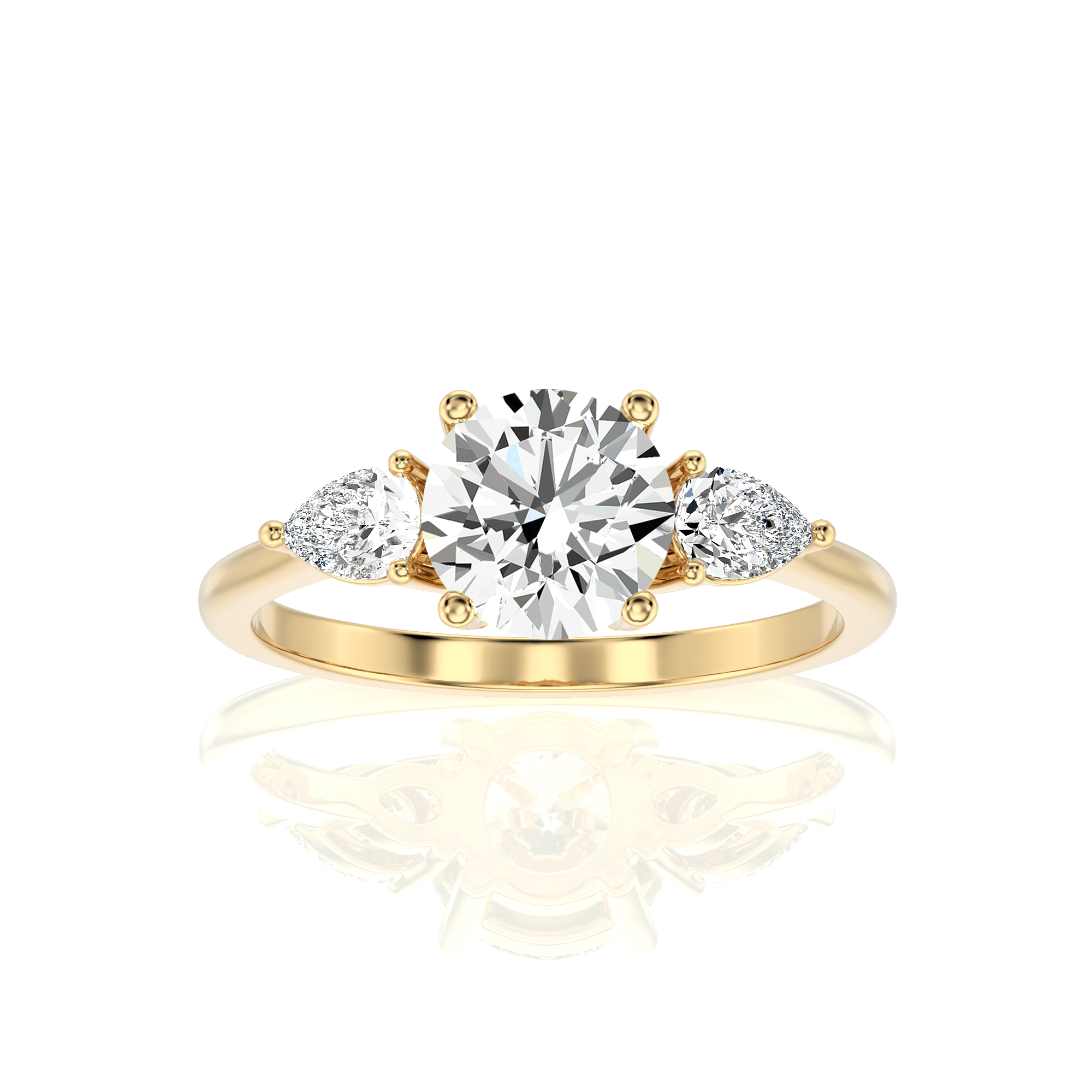 Captivating Symphony Three-Stone Diamond Engagement Ring