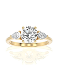 Captivating Symphony Three-Stone Diamond Engagement Ring