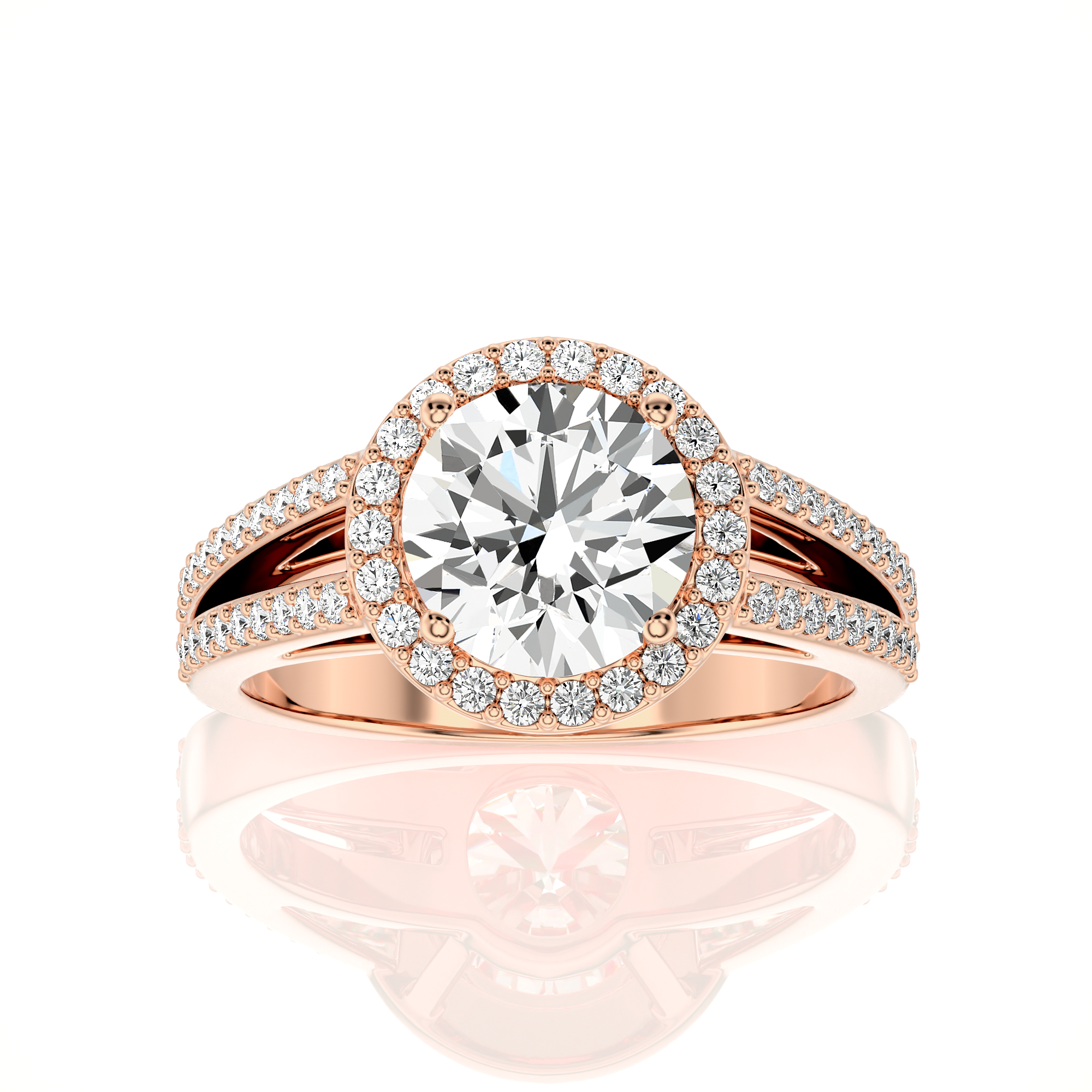Twinkle Halo Diamond Engagement Ring