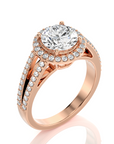 Twinkle Halo Diamond Engagement Ring