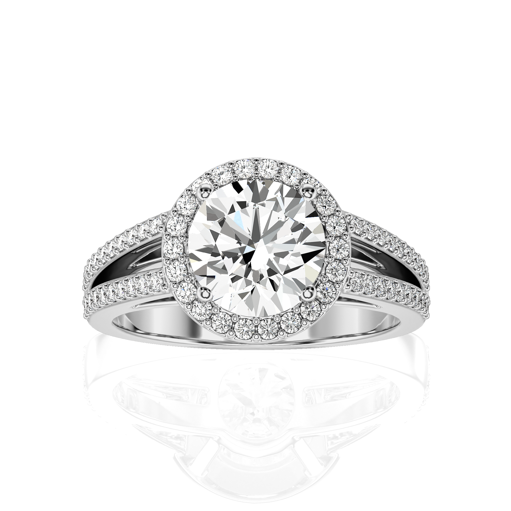 Twinkle Halo Diamond Engagement Ring