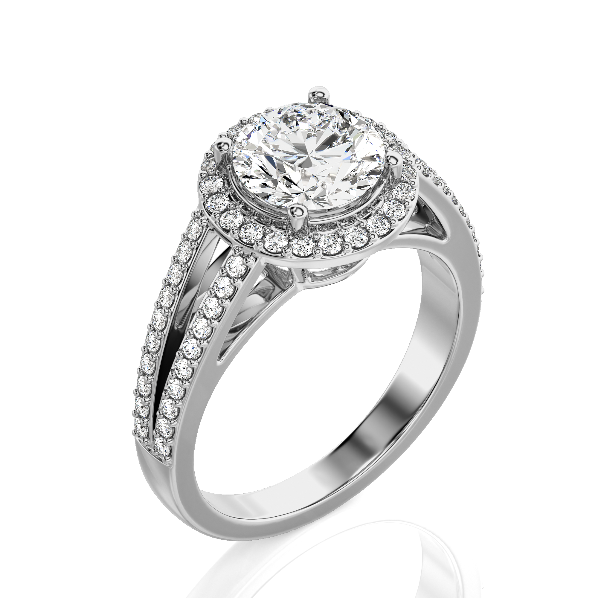 Twinkle Halo Diamond Engagement Ring