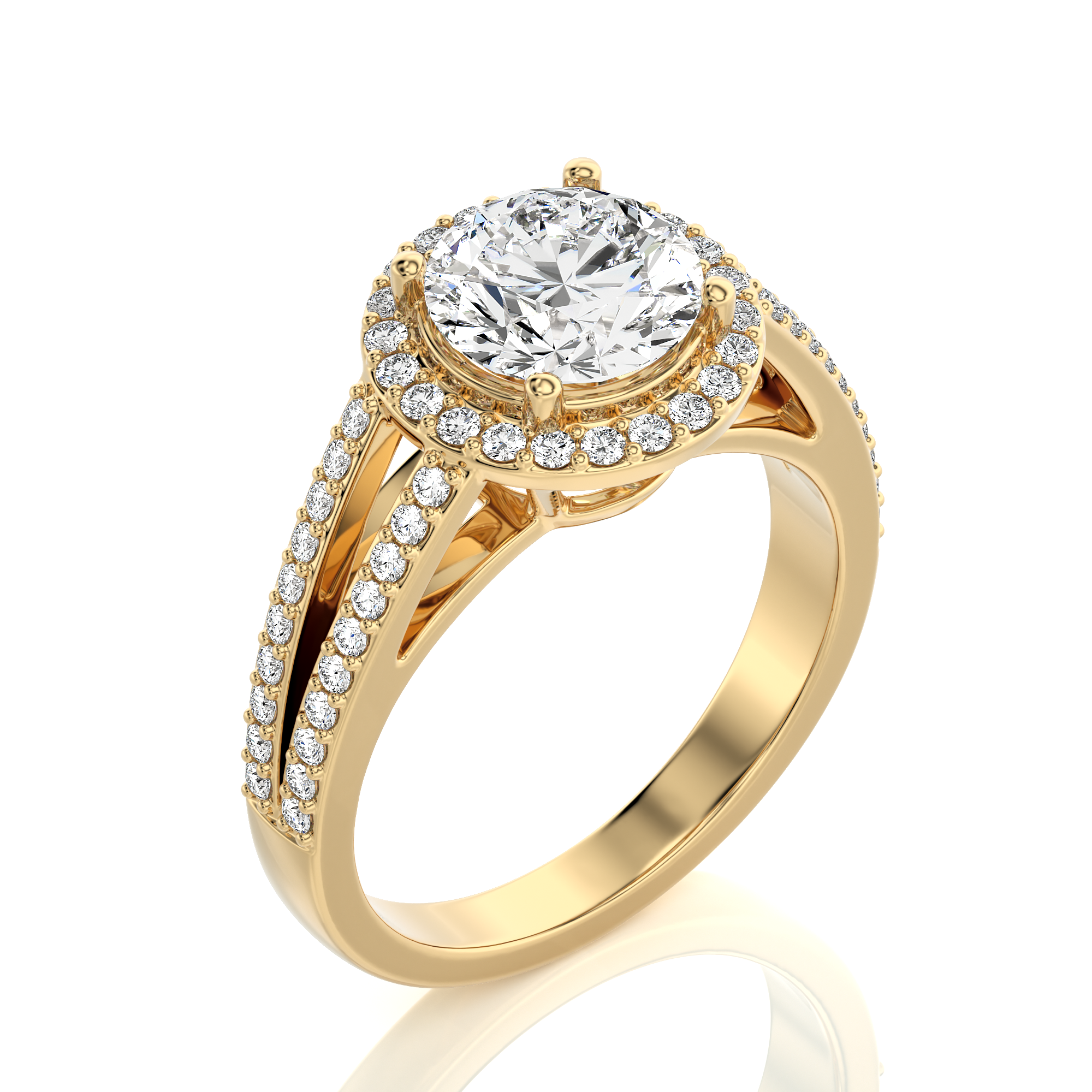 Twinkle Halo Diamond Engagement Ring