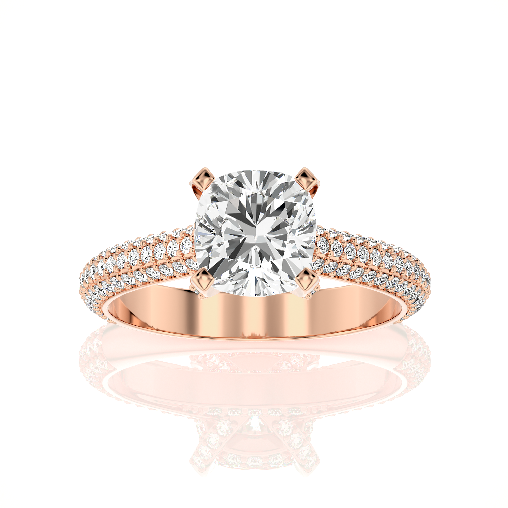 Moonlit Marvel Pave Diamond Engagement Ring