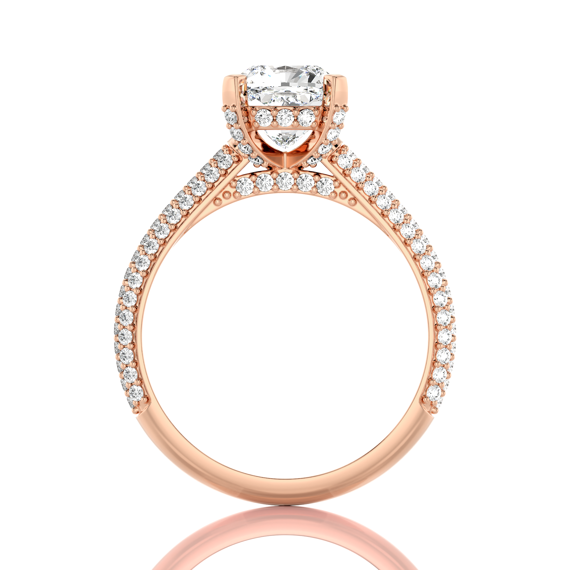 Moonlit Marvel Pave Diamond Engagement Ring