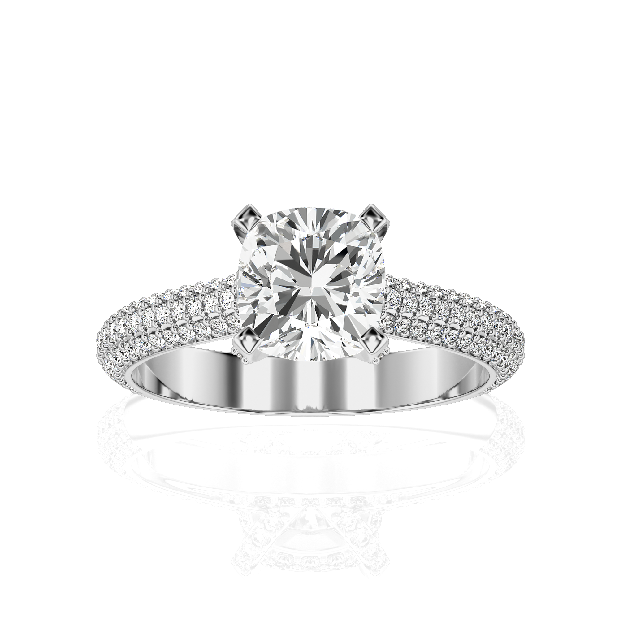 Moonlit Marvel Pave Diamond Engagement Ring
