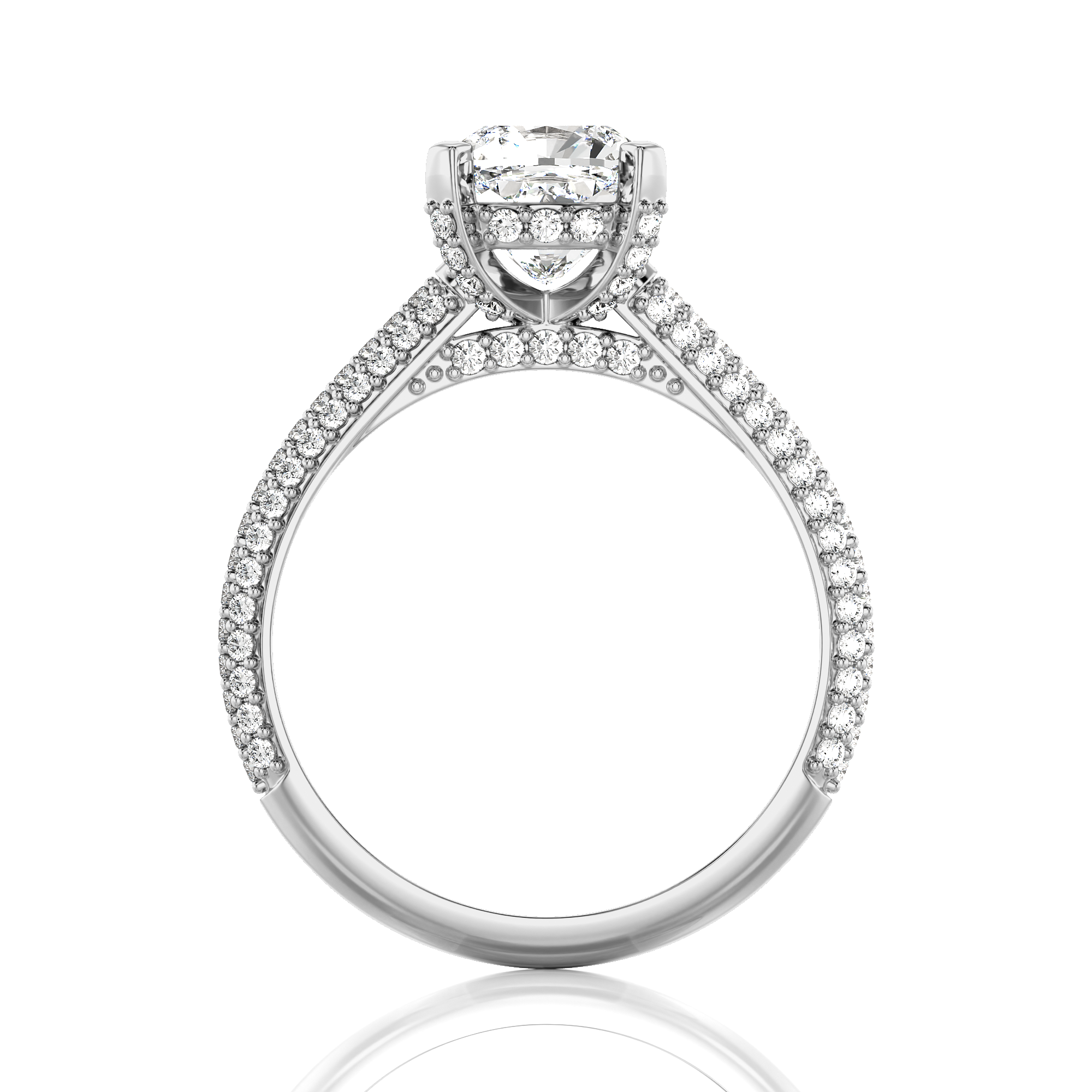 Moonlit Marvel Pave Diamond Engagement Ring