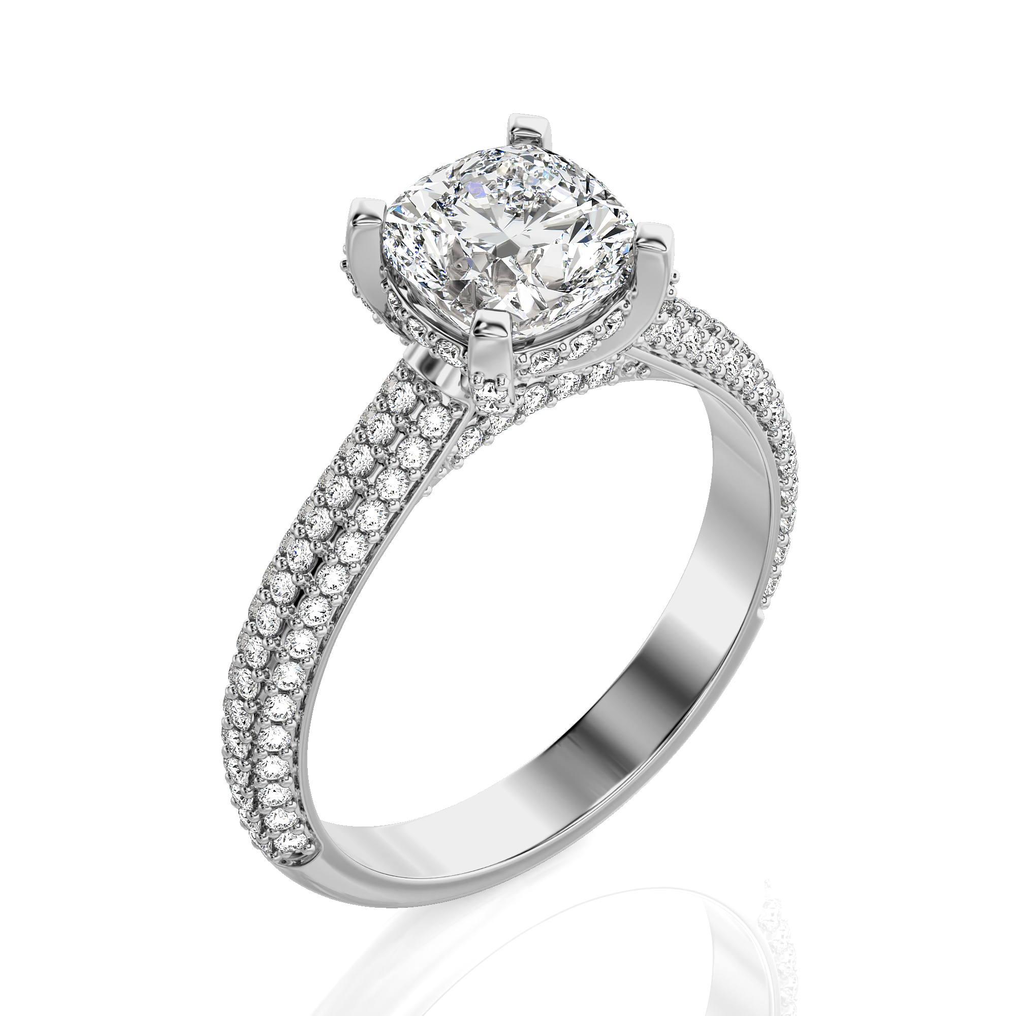 Moonlit Marvel Pave Diamond Engagement Ring