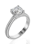 Moonlit Marvel Pave Diamond Engagement Ring