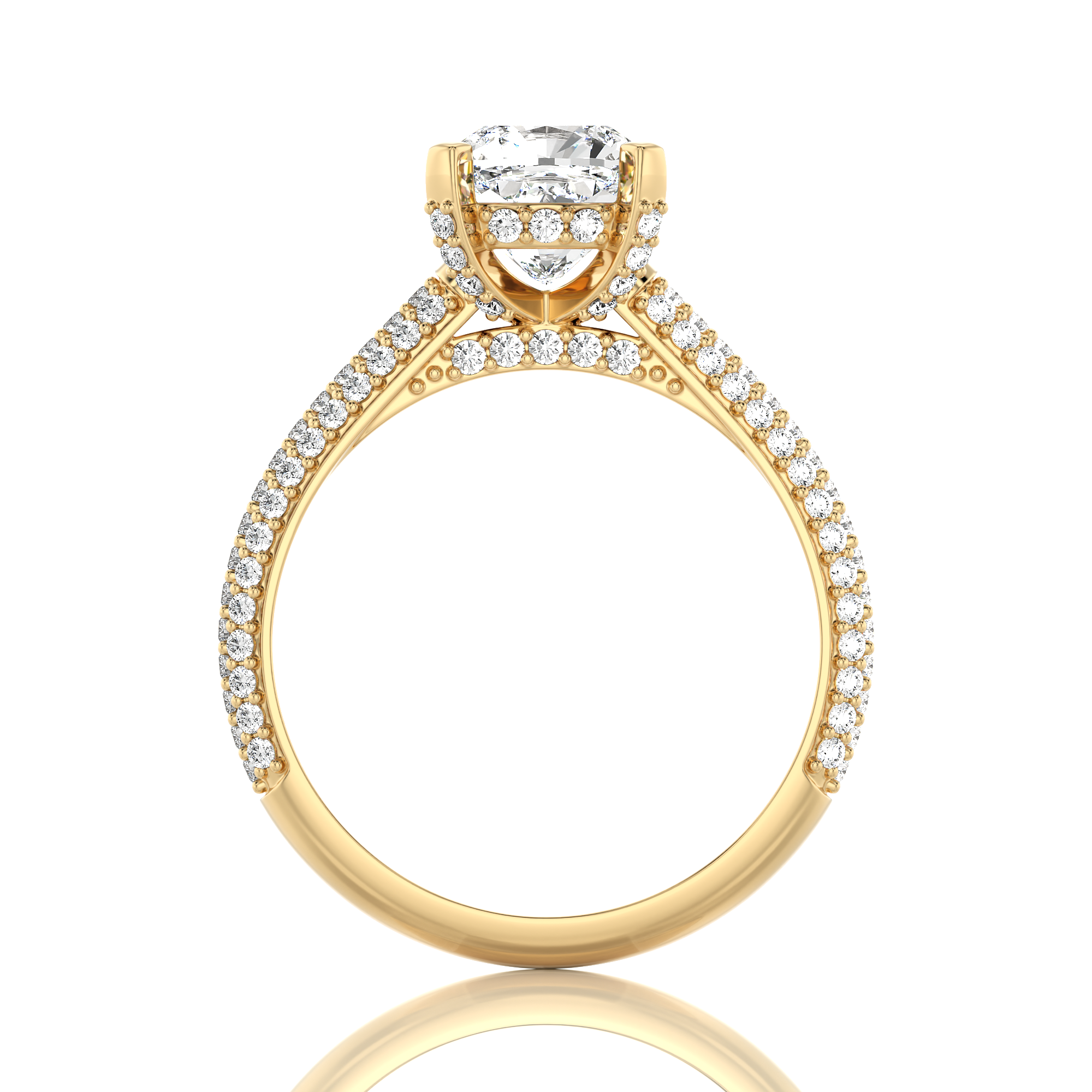 Moonlit Marvel Pave Diamond Engagement Ring