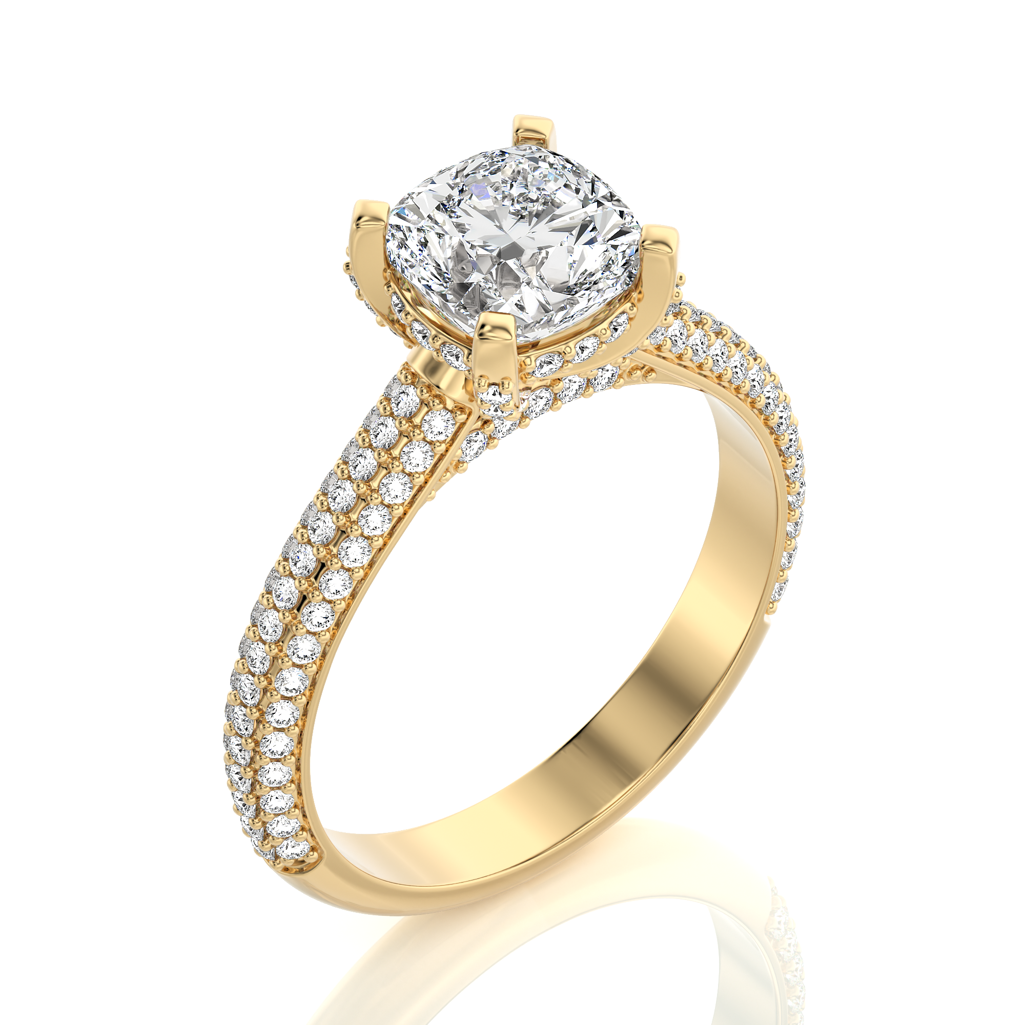 Moonlit Marvel Pave Diamond Engagement Ring