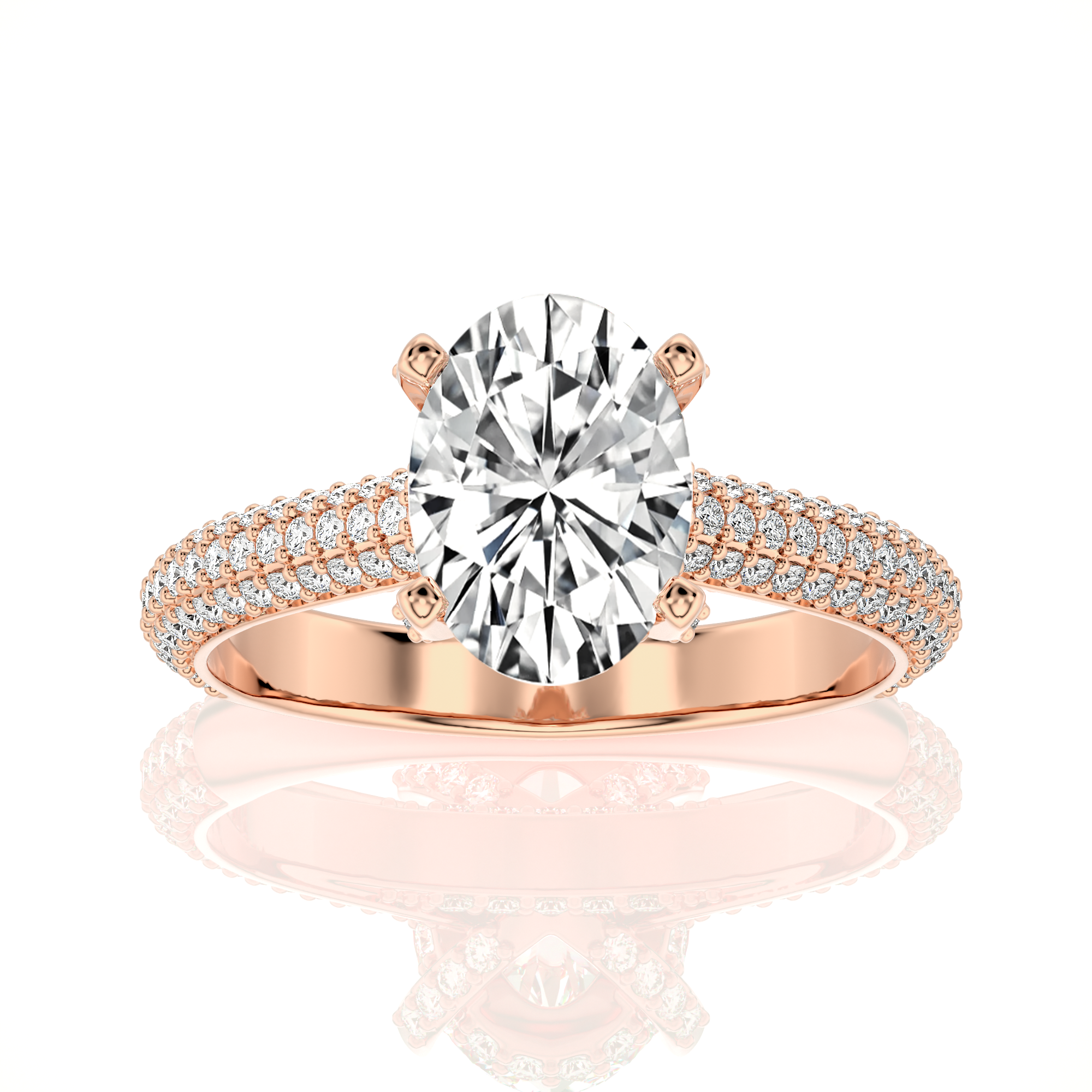 Moonlit Marvel Pave Diamond Engagement Ring