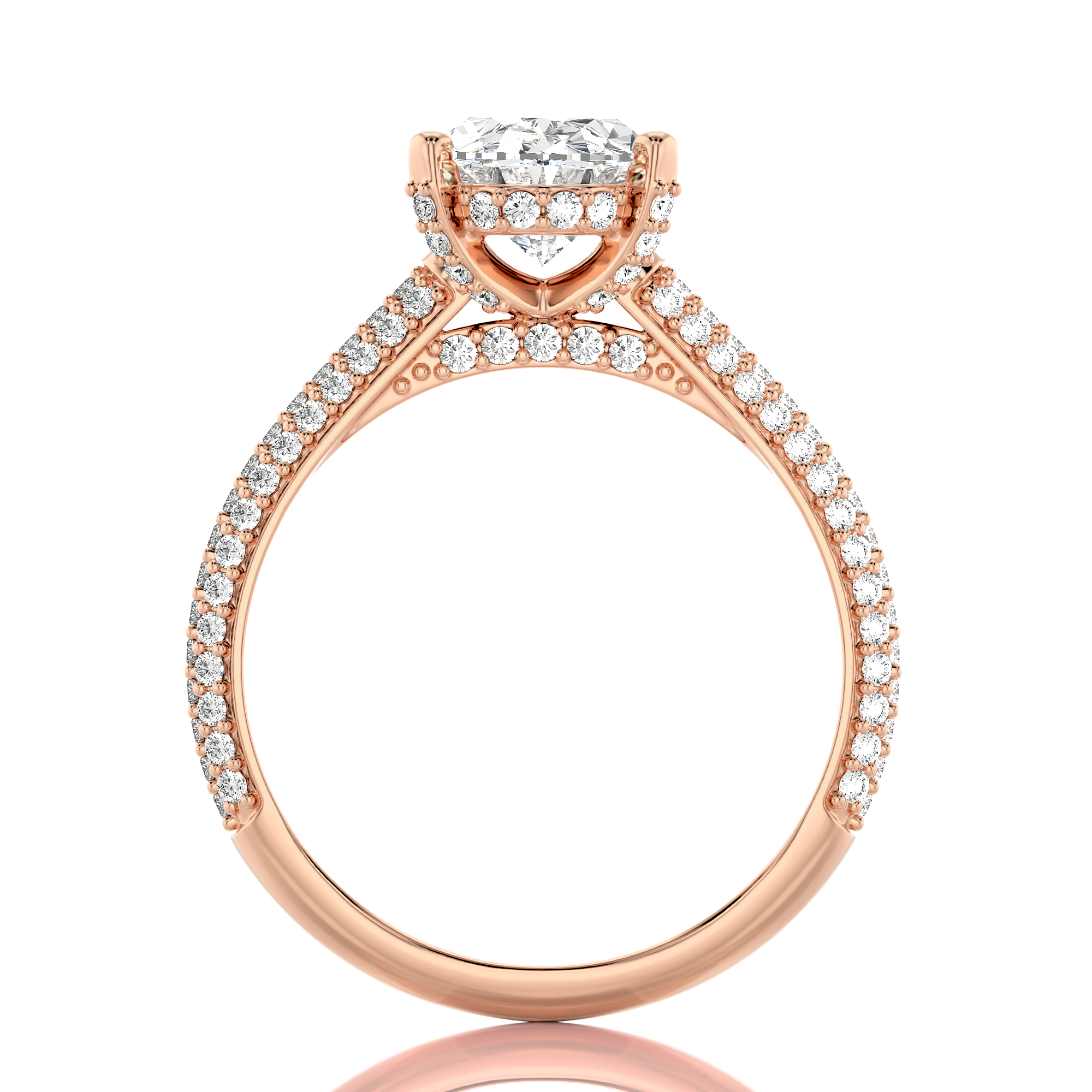 Moonlit Marvel Pave Diamond Engagement Ring