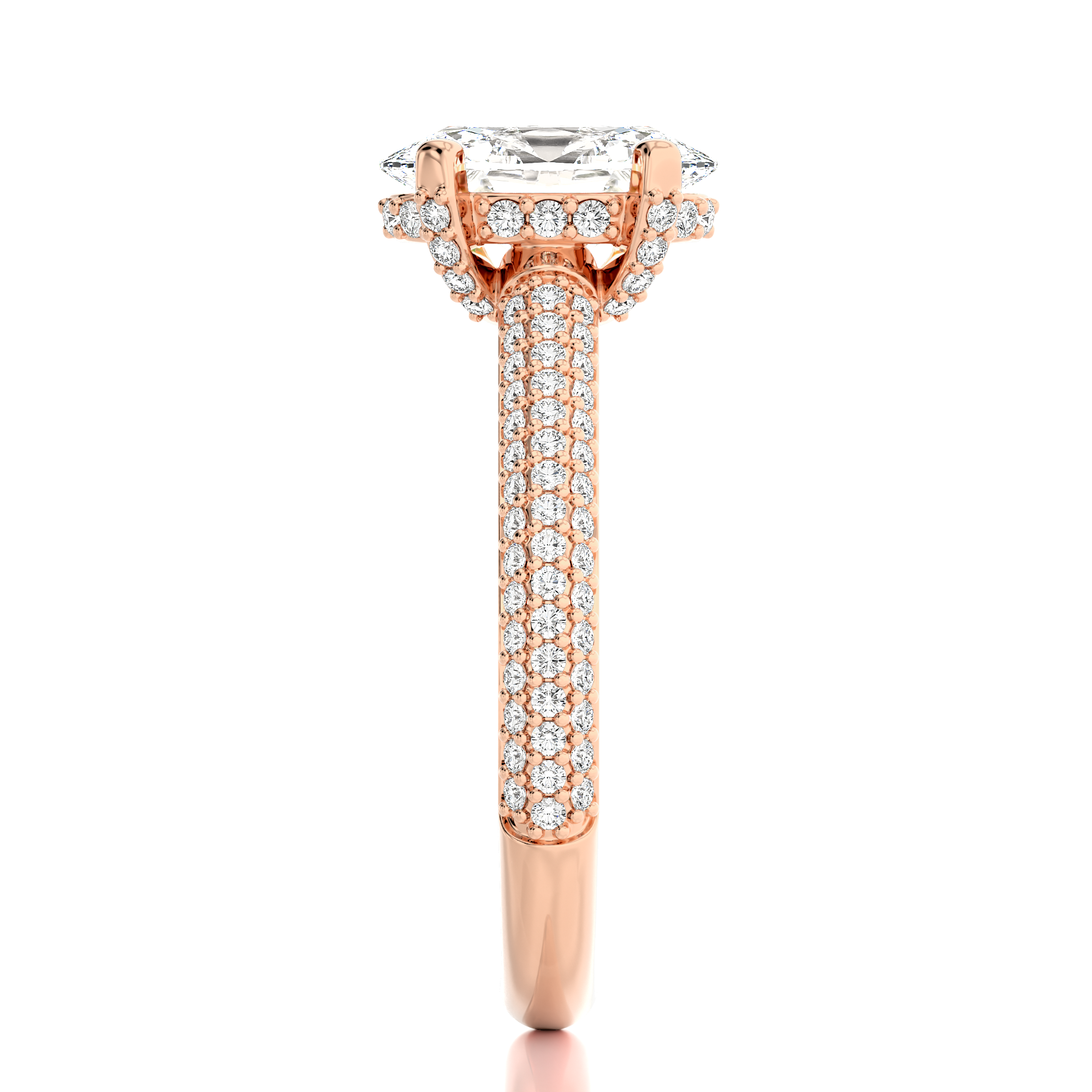 Moonlit Marvel Pave Diamond Engagement Ring