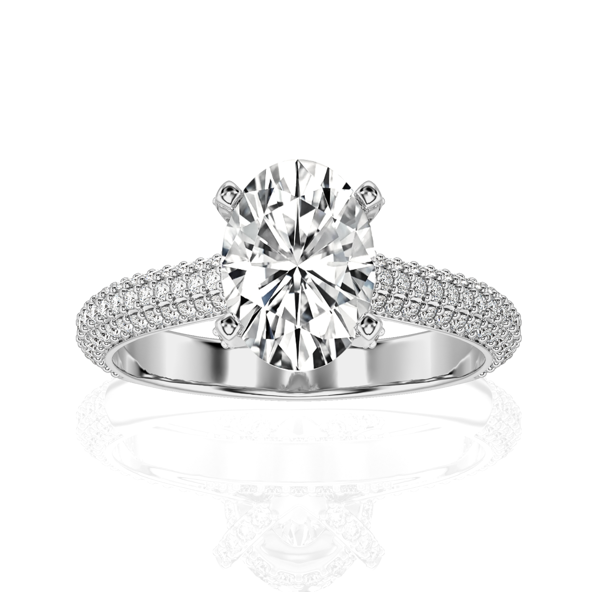 Moonlit Marvel Pave Diamond Engagement Ring