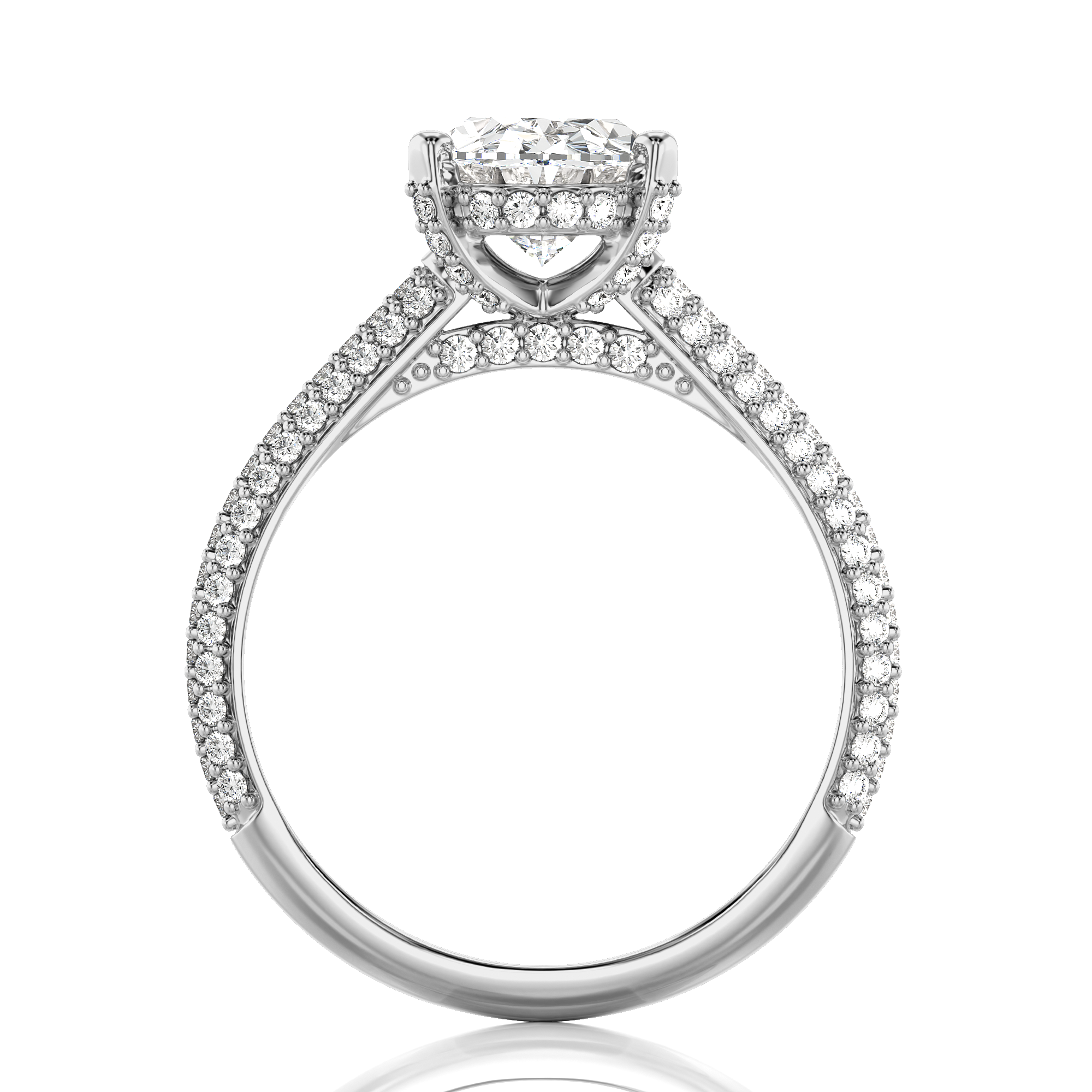 Moonlit Marvel Pave Diamond Engagement Ring