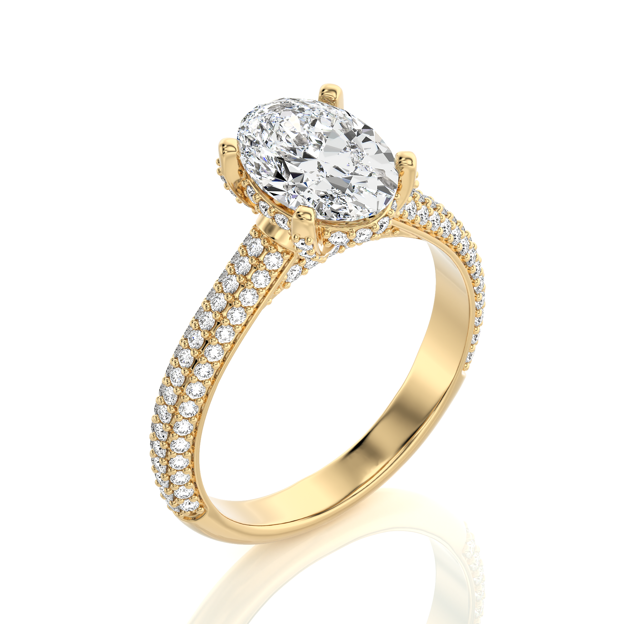 Moonlit Marvel Pave Diamond Engagement Ring