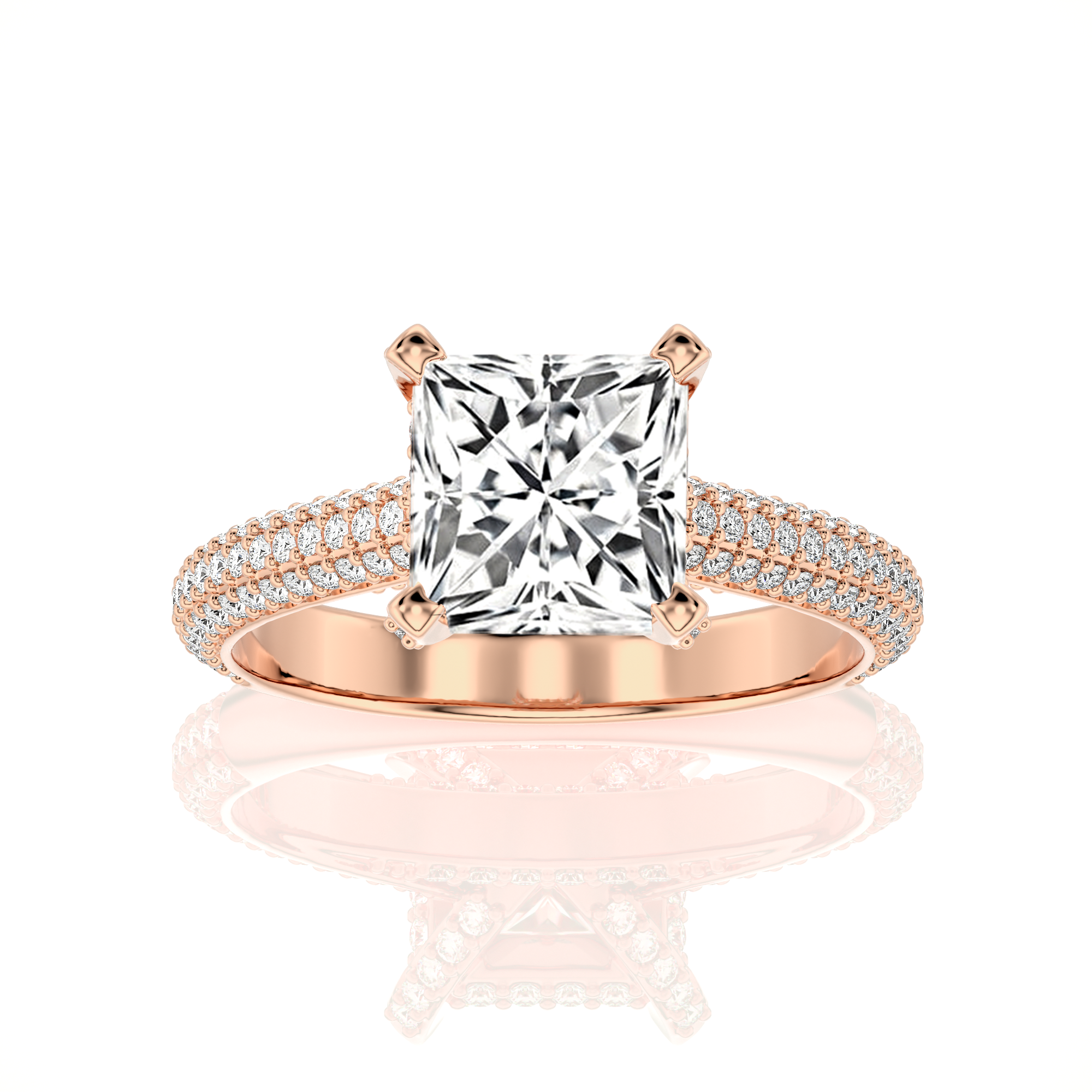 Moonlit Marvel Pave Diamond Engagement Ring