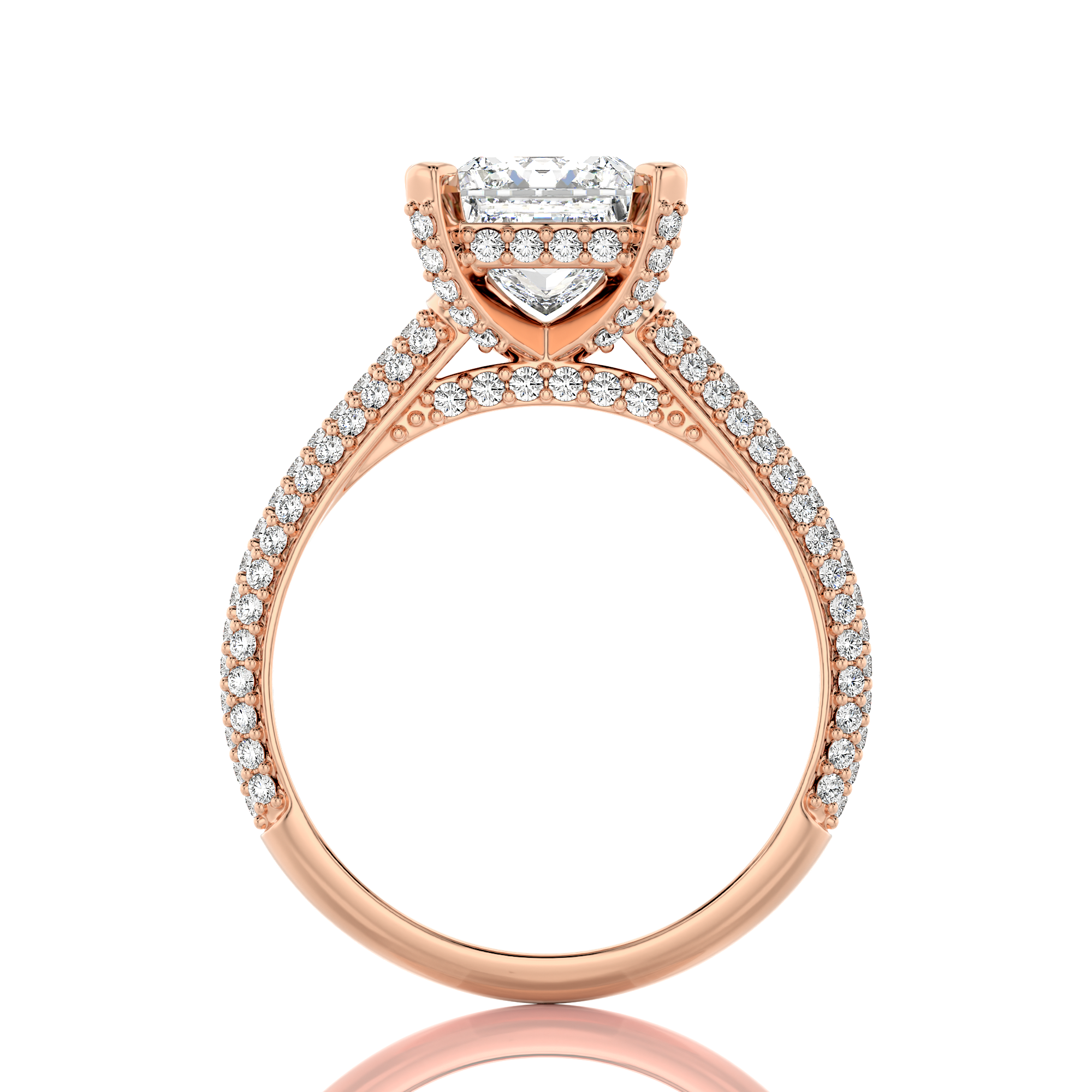 Moonlit Marvel Pave Diamond Engagement Ring