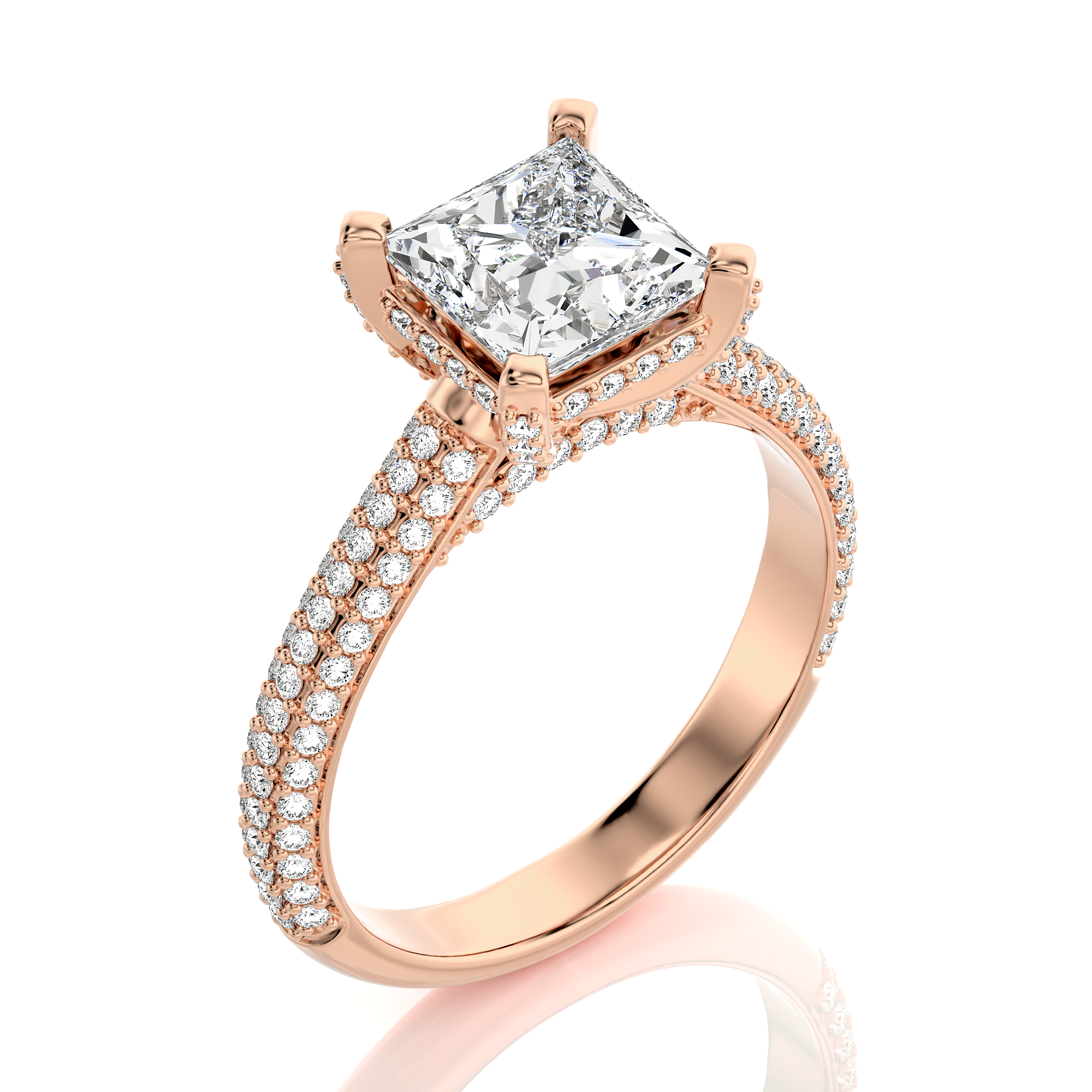 Moonlit Marvel Pave Diamond Engagement Ring
