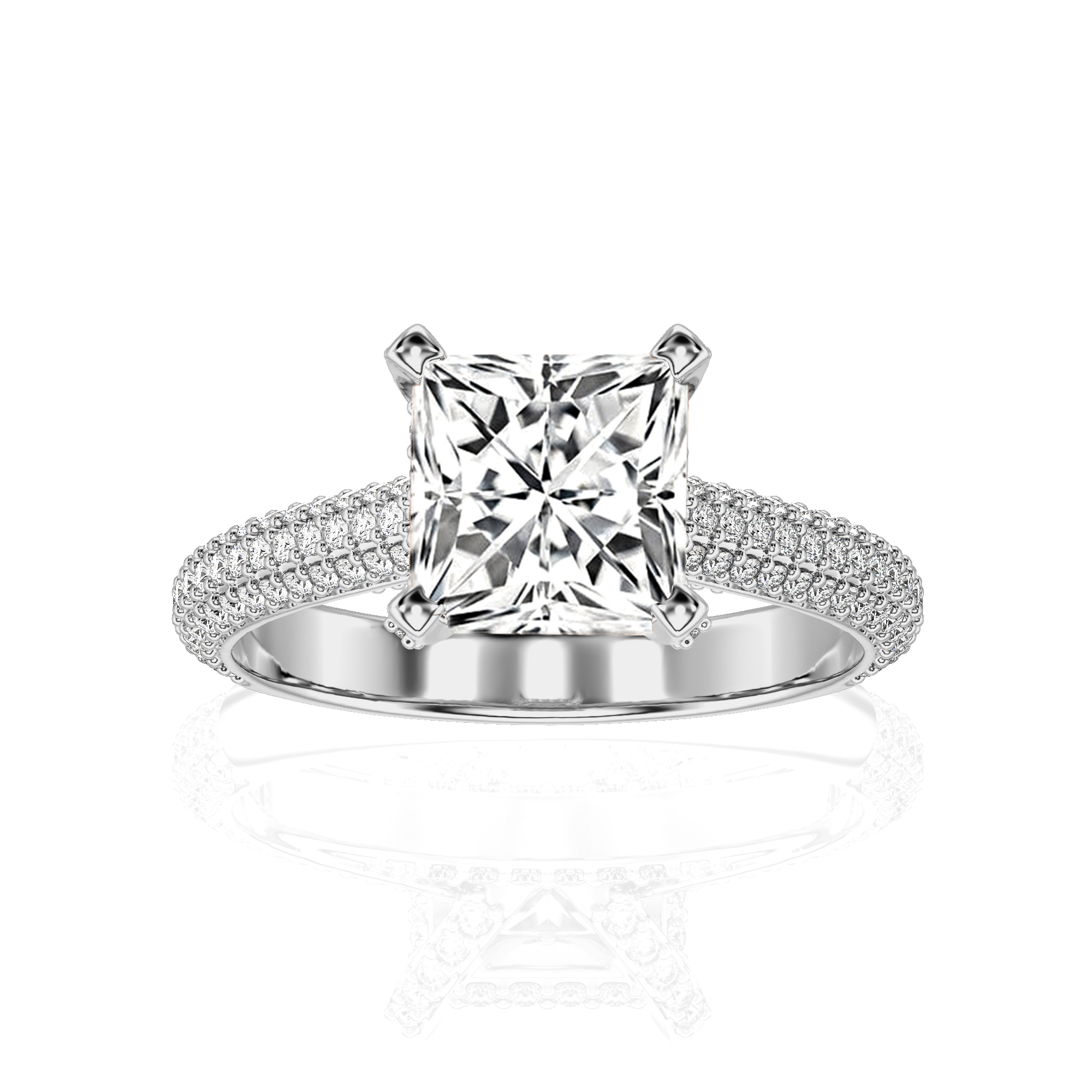 Moonlit Marvel Pave Diamond Engagement Ring