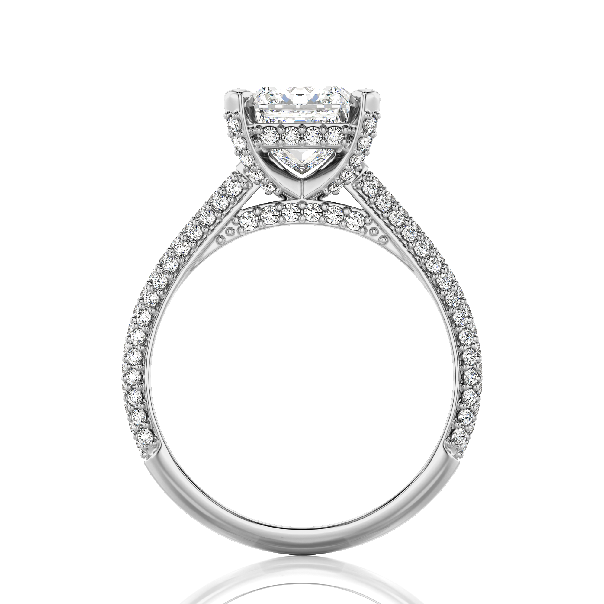 Moonlit Marvel Pave Diamond Engagement Ring
