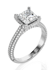 Moonlit Marvel Pave Diamond Engagement Ring