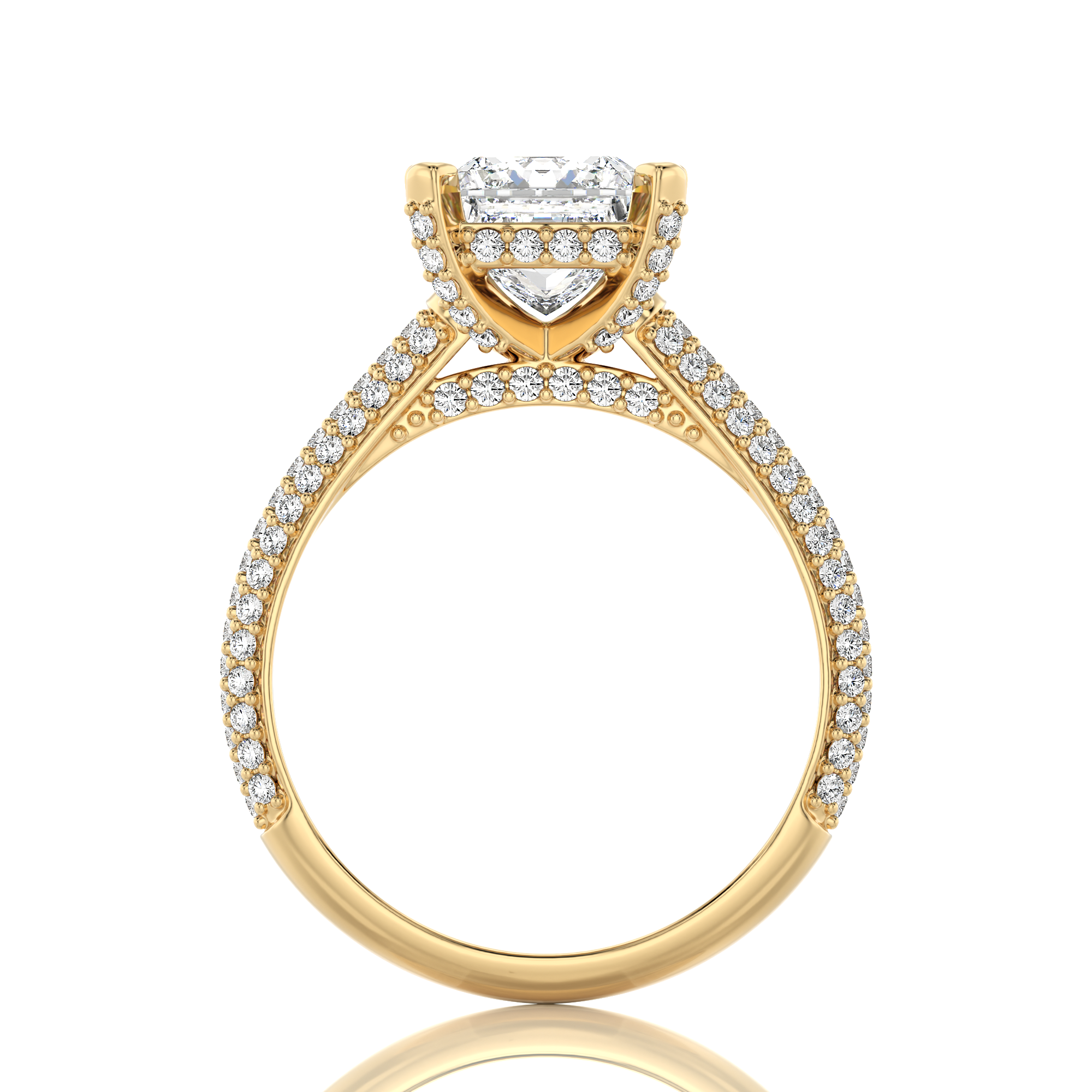 Moonlit Marvel Pave Diamond Engagement Ring