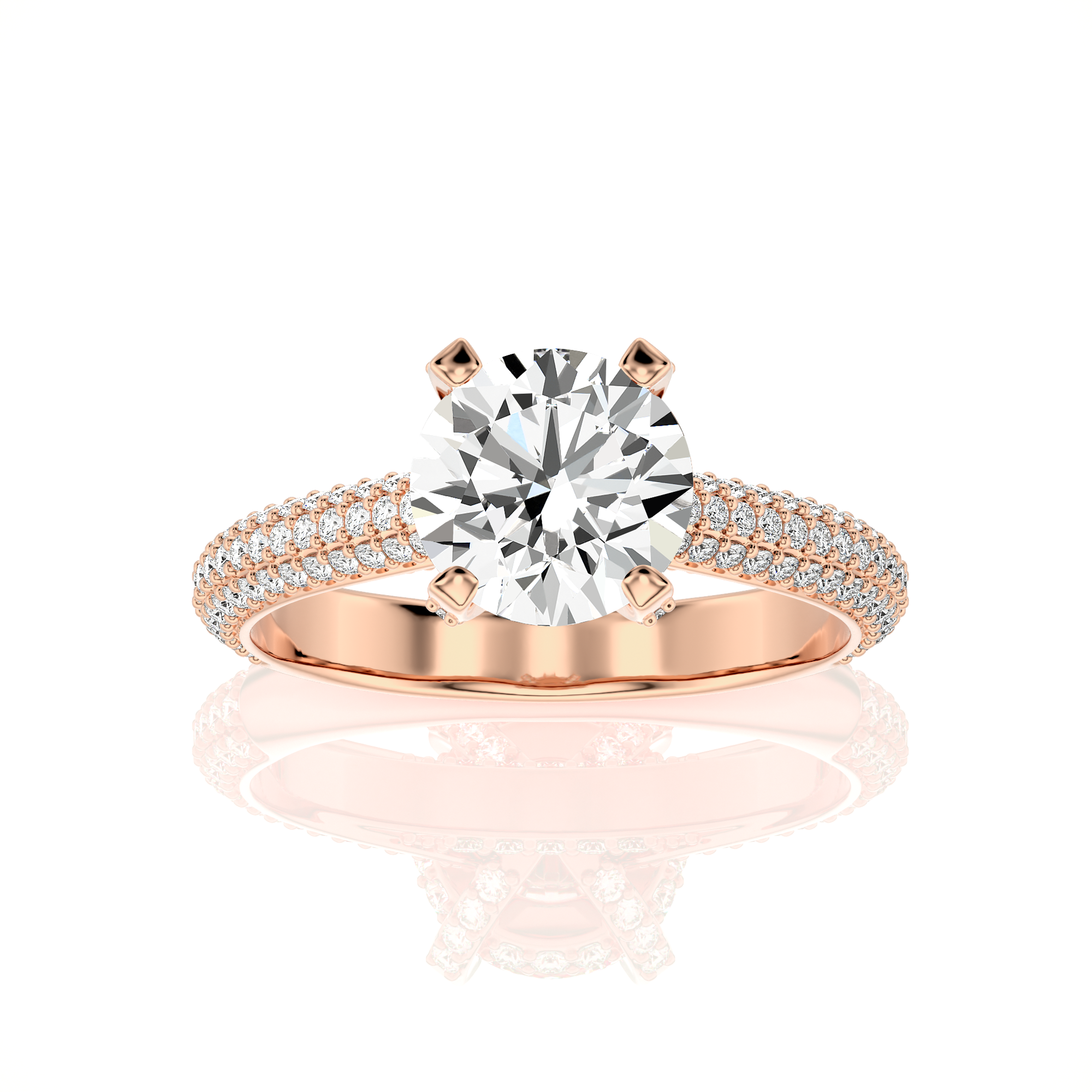 Moonlit Marvel Pave Diamond Engagement Ring