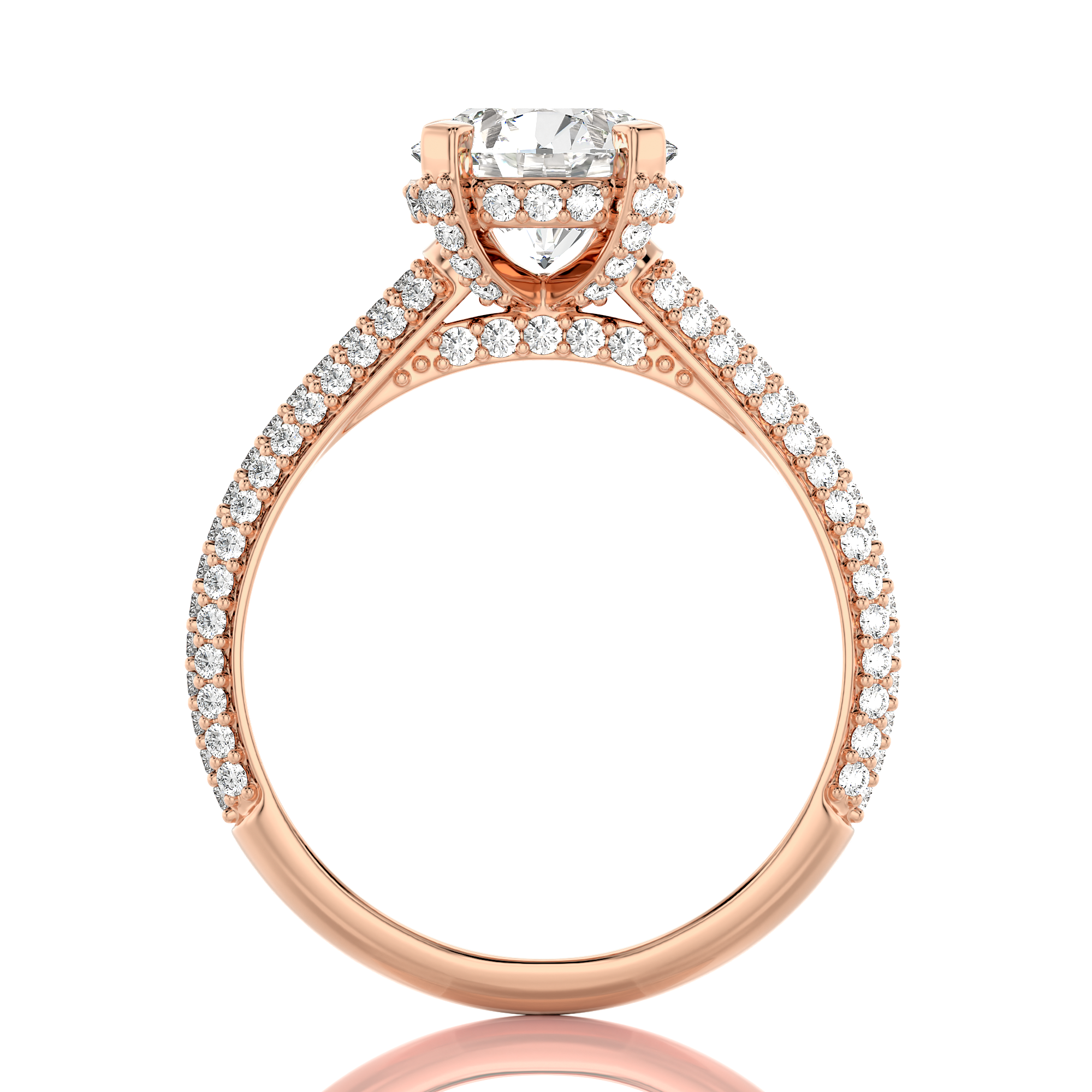 Moonlit Marvel Pave Diamond Engagement Ring