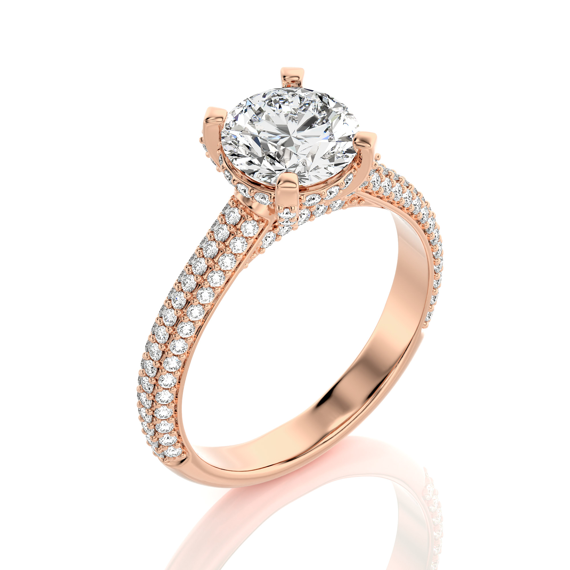 Moonlit Marvel Pave Diamond Engagement Ring