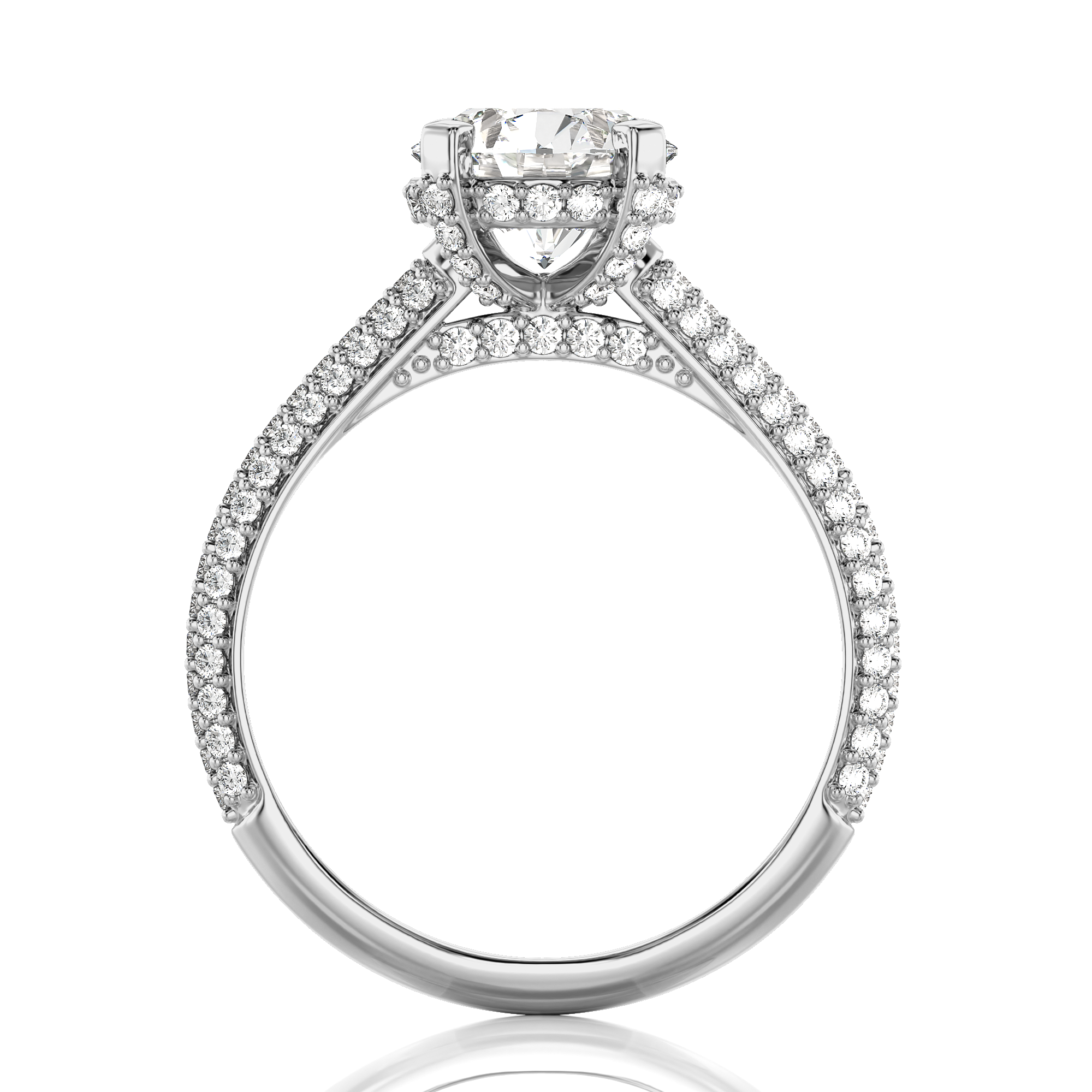 Moonlit Marvel Pave Diamond Engagement Ring