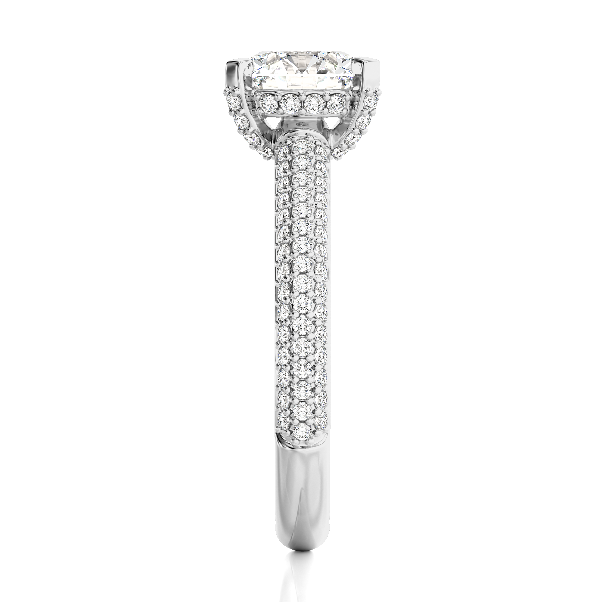 Moonlit Marvel Pave Diamond Engagement Ring