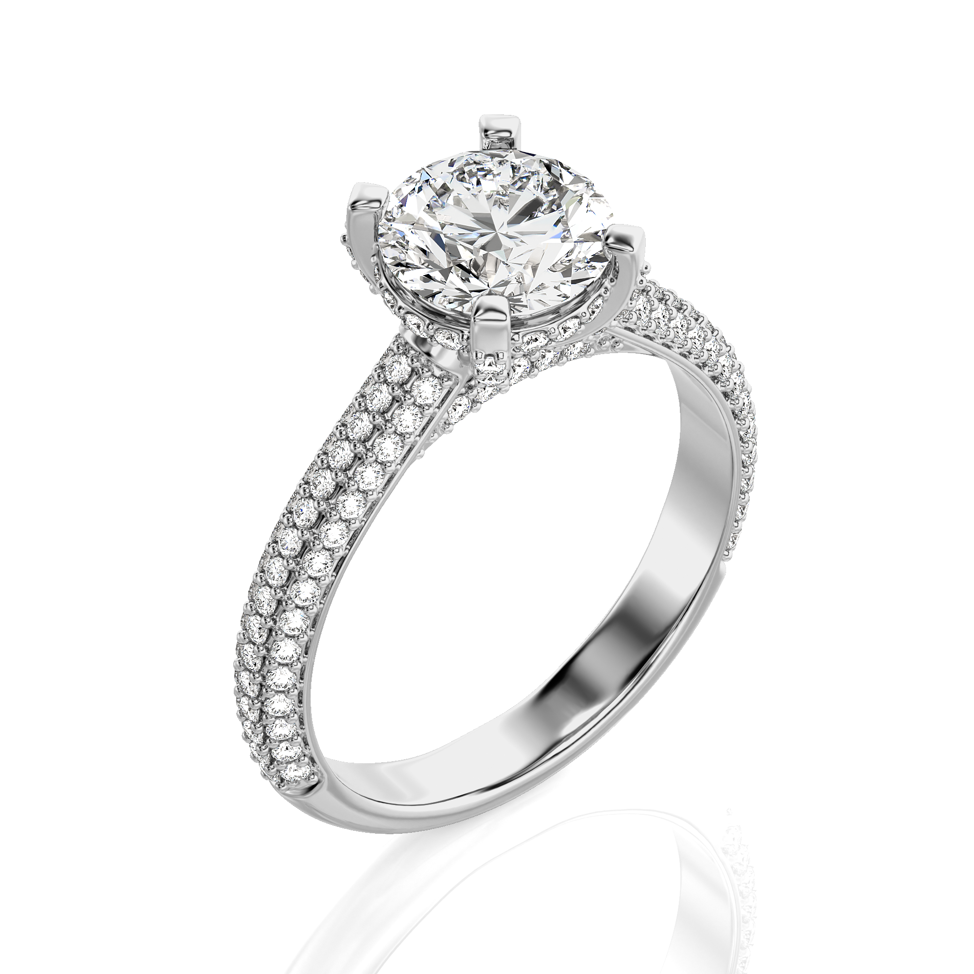 Moonlit Marvel Pave Diamond Engagement Ring
