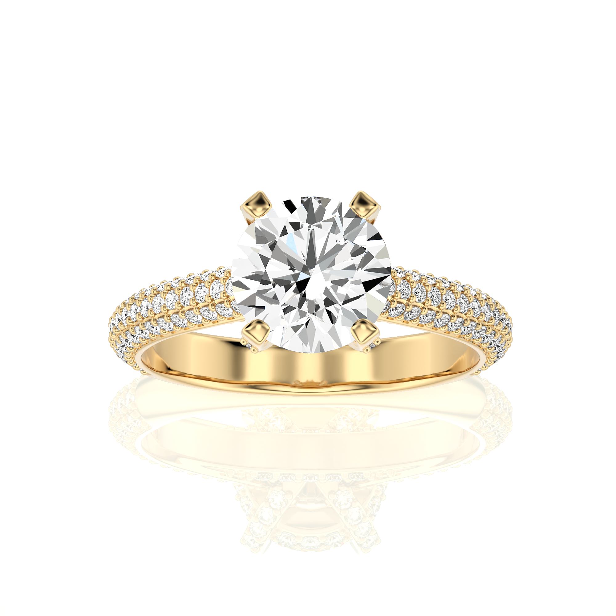 Moonlit Marvel Pave Diamond Engagement Ring