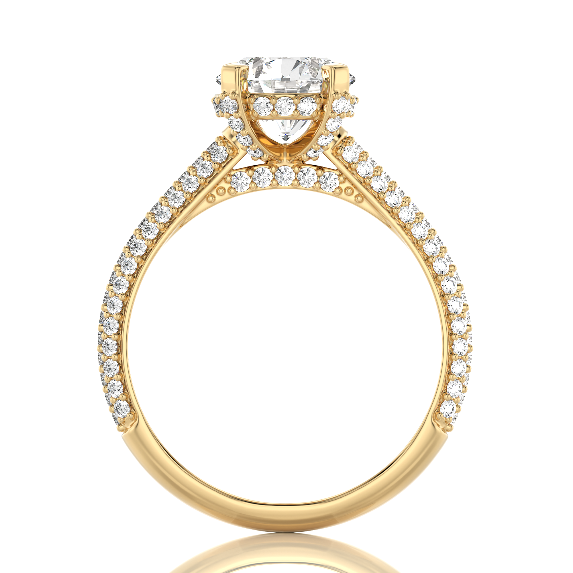 Moonlit Marvel Pave Diamond Engagement Ring