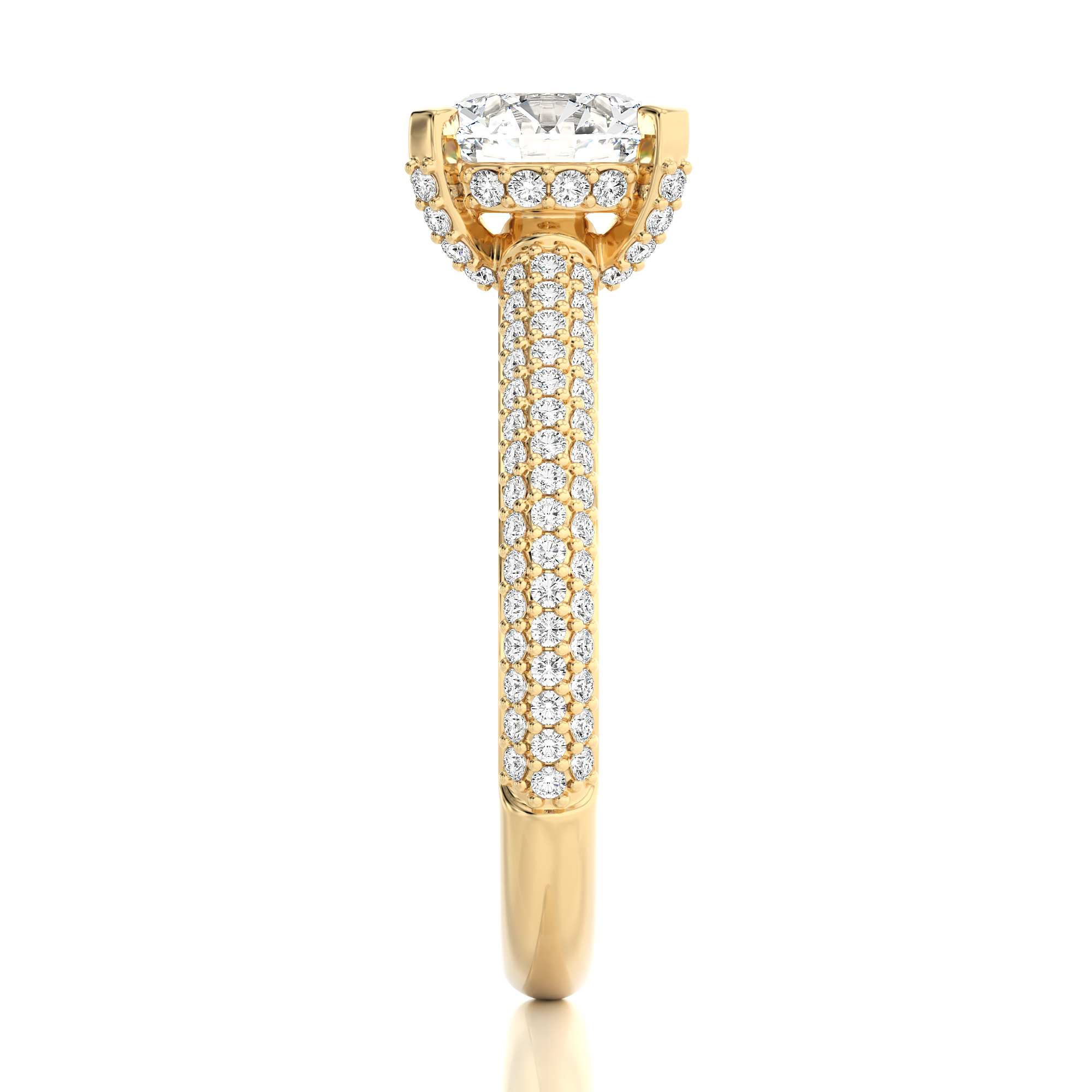 Moonlit Marvel Pave Diamond Engagement Ring